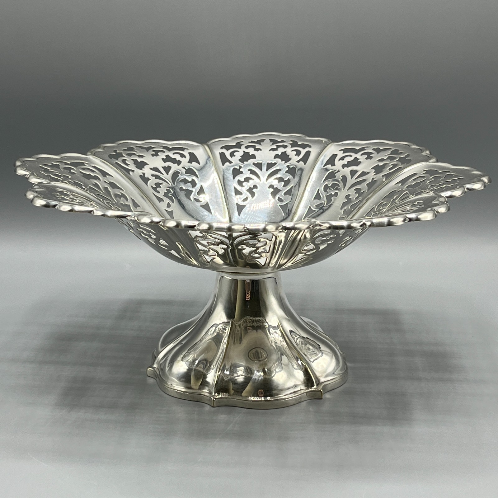 Antique Silver Plated Pedestal Comport Tazza Cake Stand Fruit Bowl Dish c1920