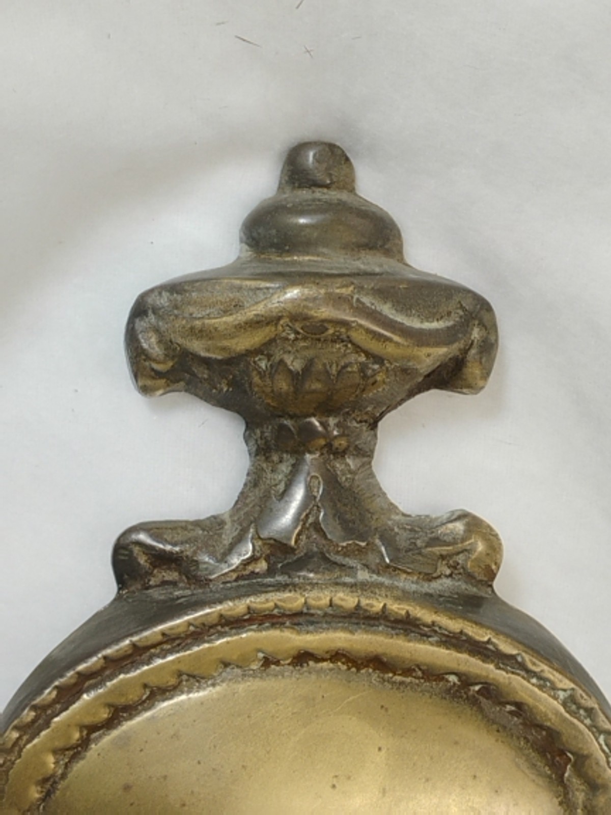 ANTIQUE ART NOUVEAU FRENCH GOLD CAST DOOR KNOCKER Heavy Worn Hardware