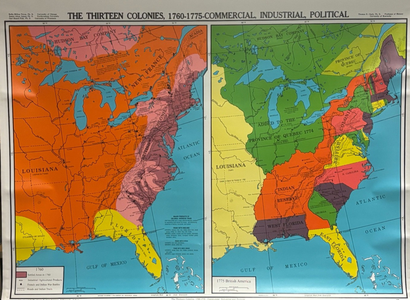 Pull Down School Maps 19 Layer U.S History. Vintage, Salvage, Old, Antique.