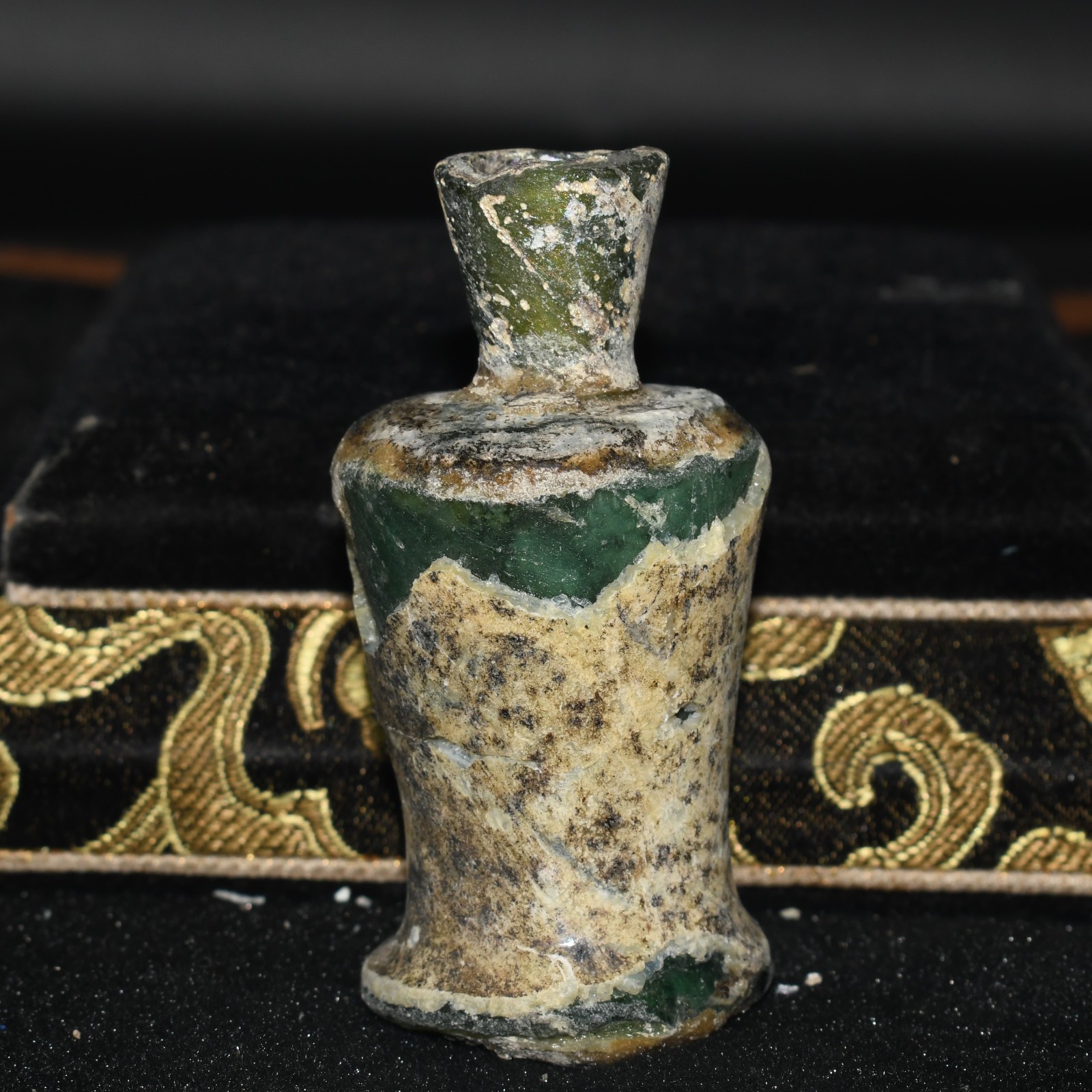 Authentic Ancient Roman Glass Vessel Container Circa 1st – 5th Century AD