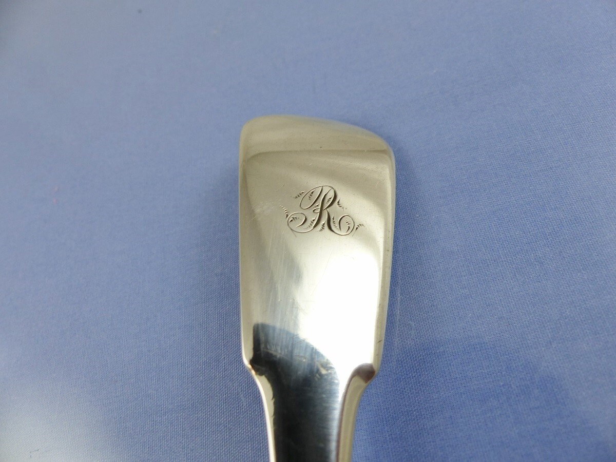 FIDDLE BACK TIPPED TABLE SPOON STERLING BY WILLIAM JAMIESON ABERDEEN 1810-1840