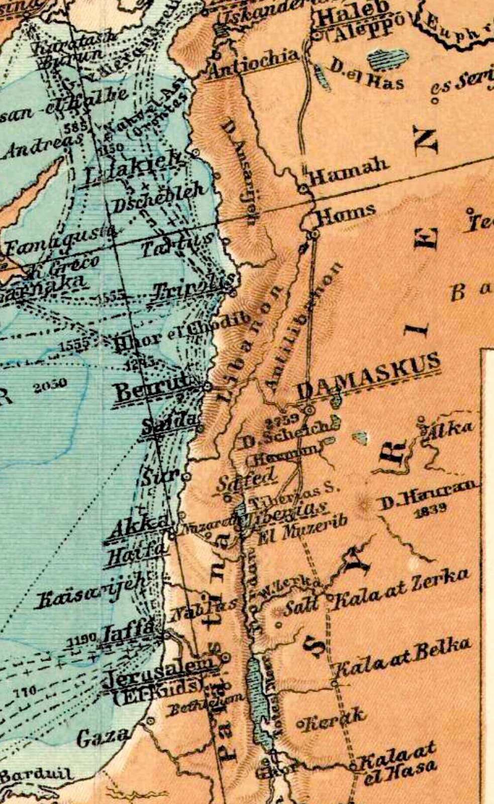Mediterranean Sea Original Dated 1905 Spain Gibraltar Turkey Egypt Croatia