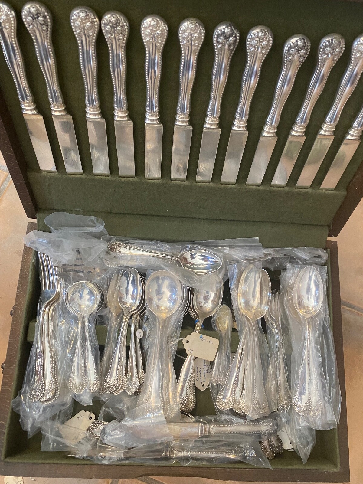1 GORHAM LANCASTER ROSE STERLING SILVER SEAFOOD FORK MONOGAMMED price each