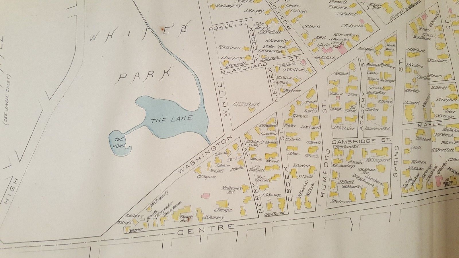 Antique MAP – PART 3 OF THE CITY OF CONCORD – N.HAMPSHIRE – 1892 ATLAS
