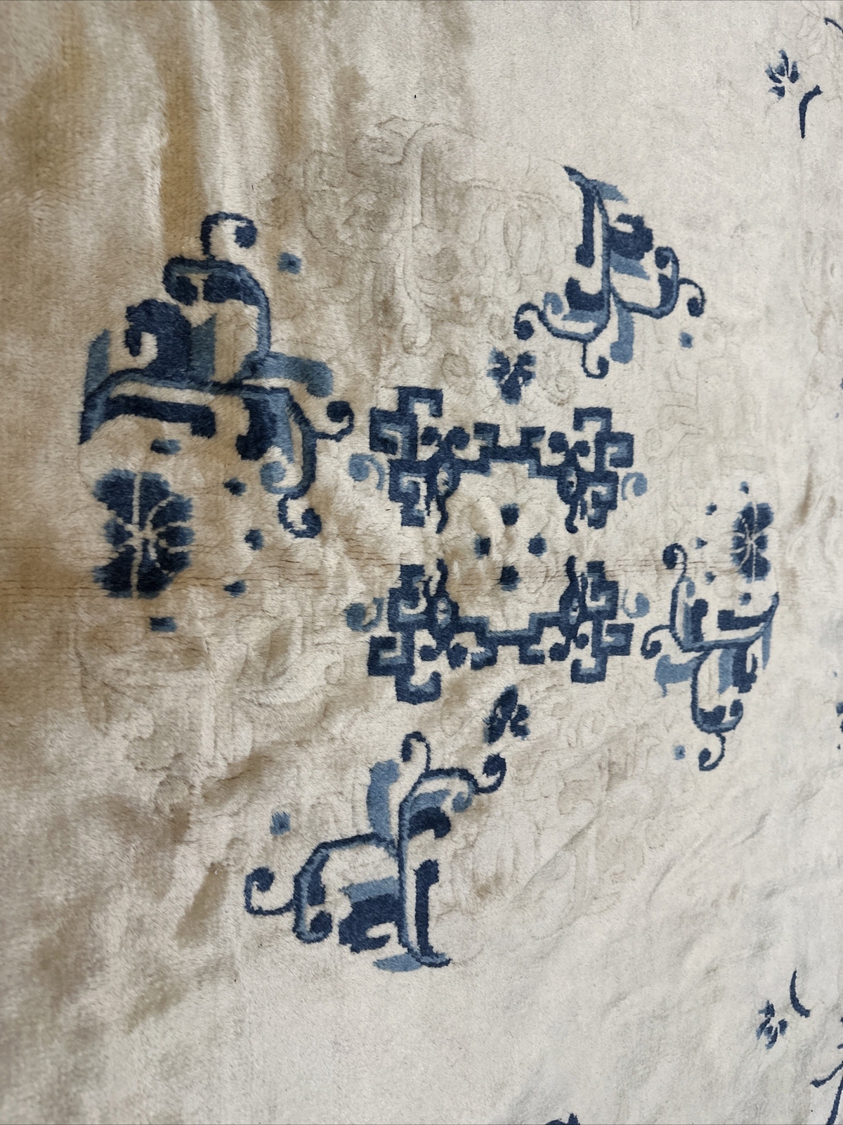 Vintage Antique Chinese Art Deco Oriental Rug Handmade Wool/cotton Floral (116)