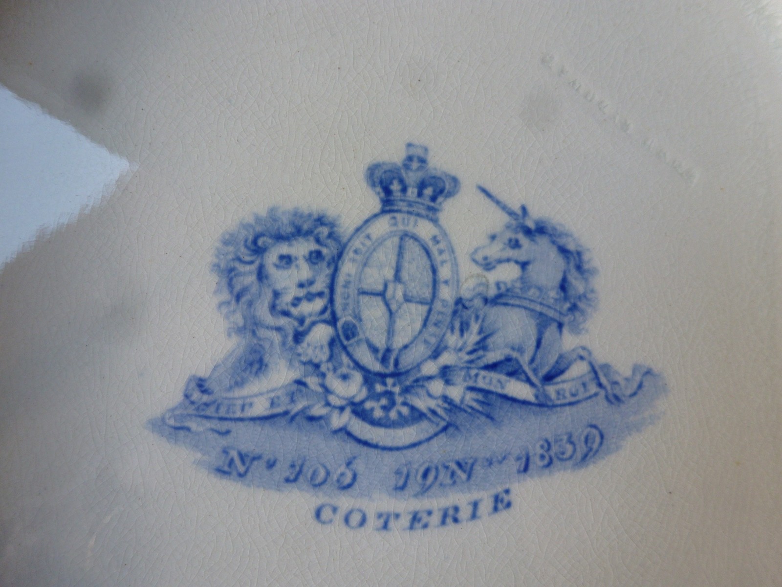 Antique Staffordshire Nov 10 1839 Ridgway Coterie Pattern Covered Vegetable Dish