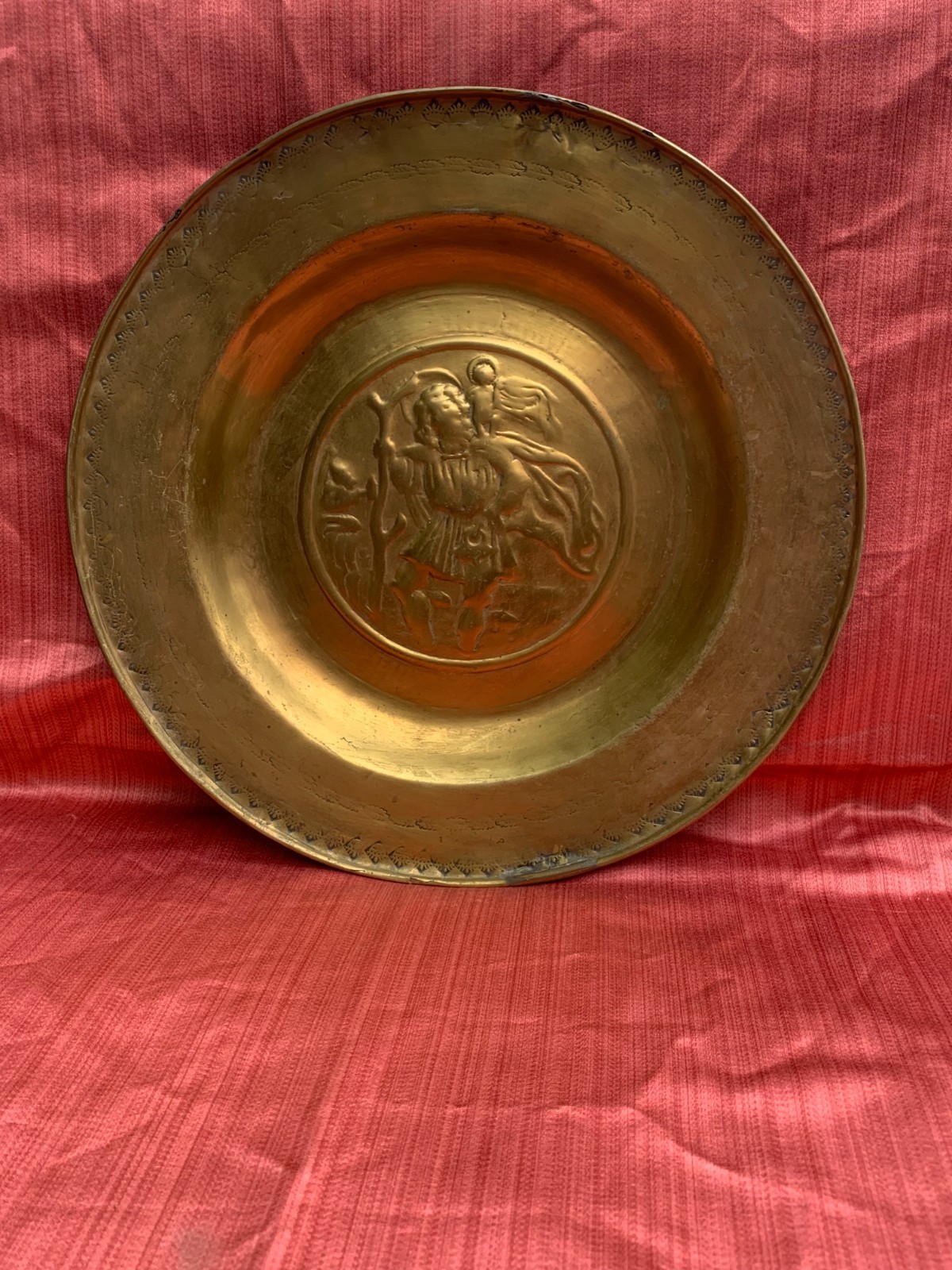 Antique German Brass Alms Dish, 16th Century