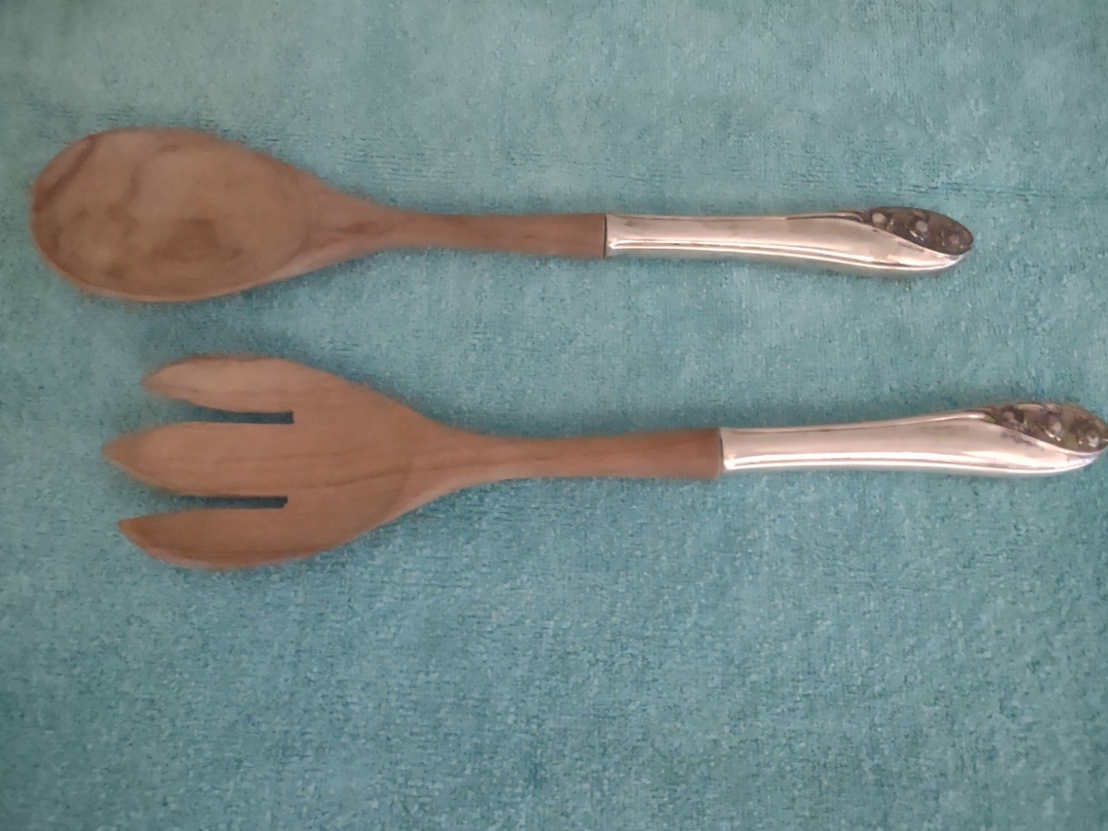 Gorham Sterling “LILY OF THE VALLEY” Salad Serving Set Mid-Century Modern