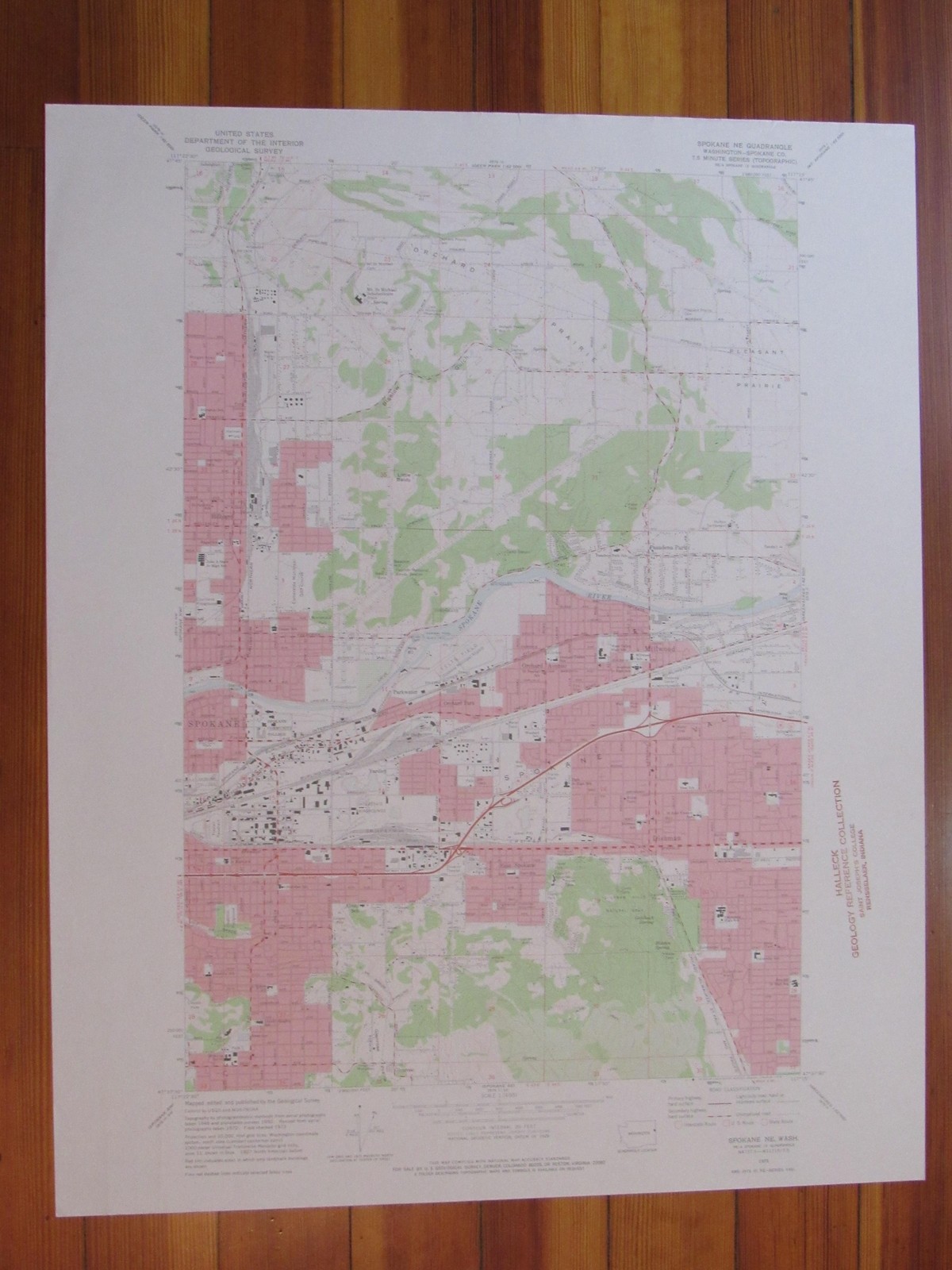 Spokane NE Washington 1975 Original Vintage USGS Topo Map