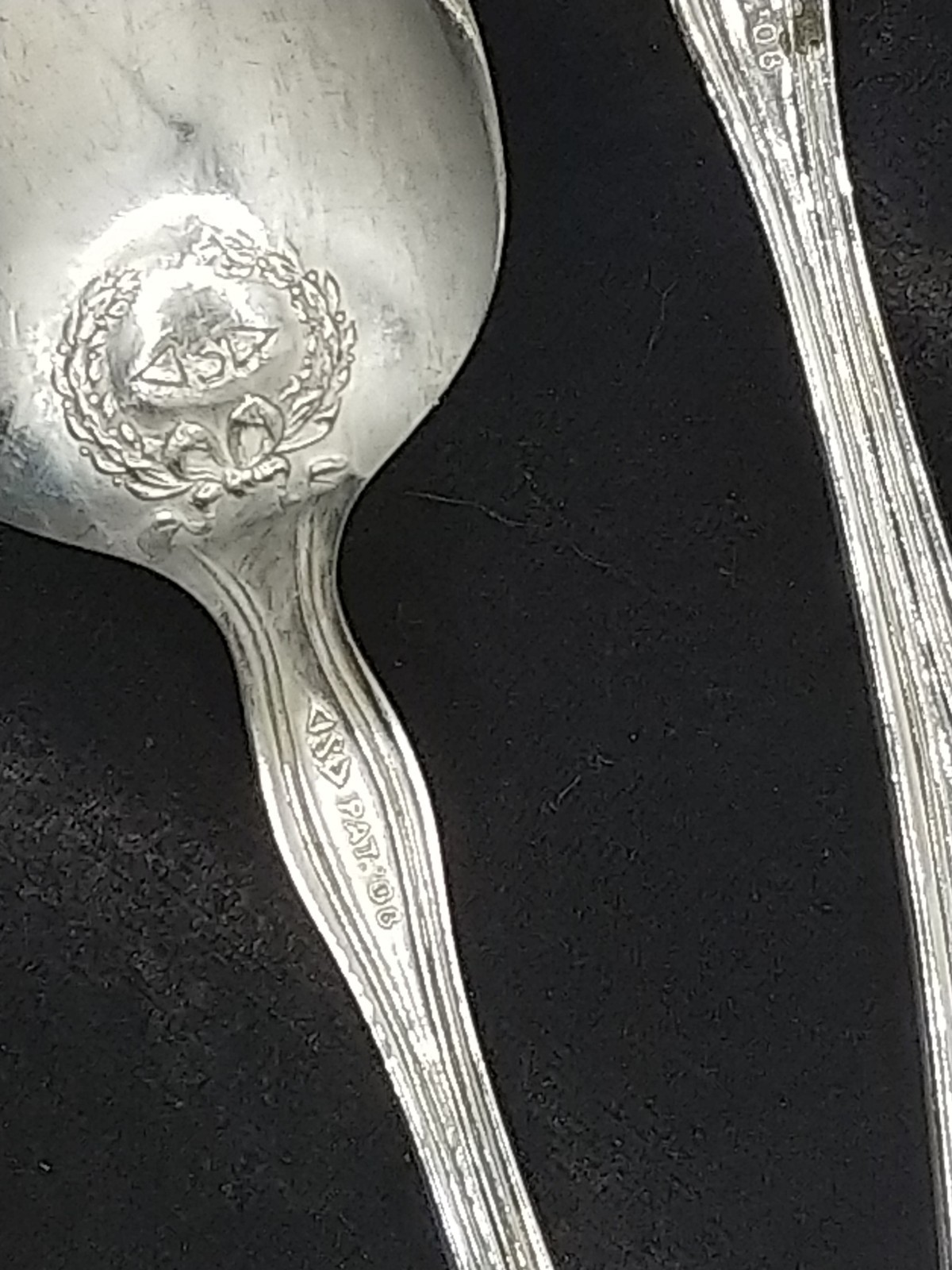 ✅️ Qty 5 RARE EHH SMITH c1908 COLONIAL SILVERPLATED Dematise SPOONS Mono E