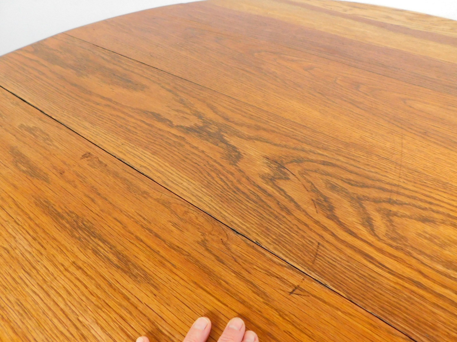 Antique Solid Oak 48″ Mission Arts Crafts Round Dining Table Pedestal Base SHIPS