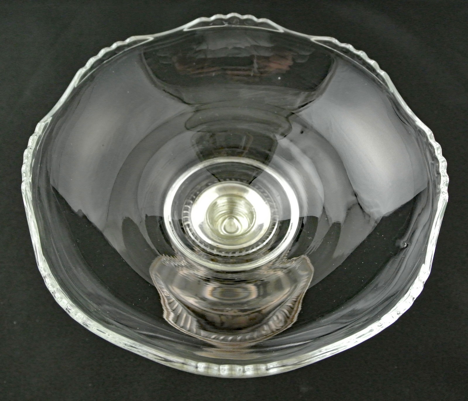 Frank M Whiting Sterling Silver Weighted Pedestal Glass Candy Dish Compote