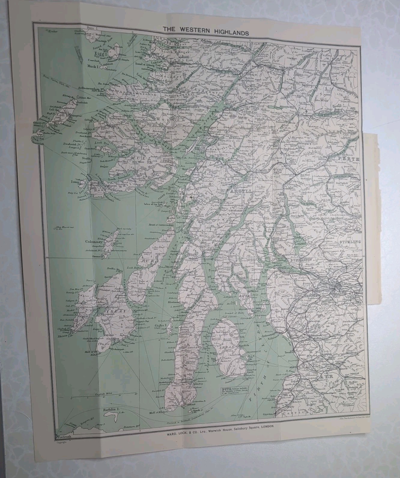 Original C1925 Map Of The Western Highlands