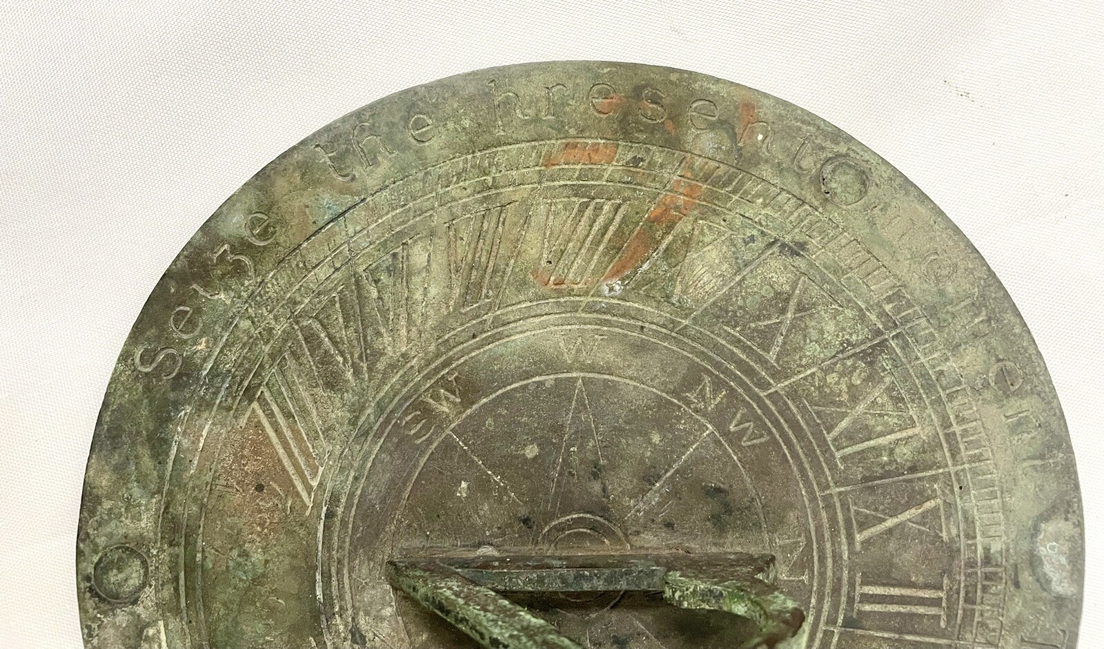 Super Round Authentic Rare Antique 18TH Century Bronze Sundial THOMAS GRICE 1705