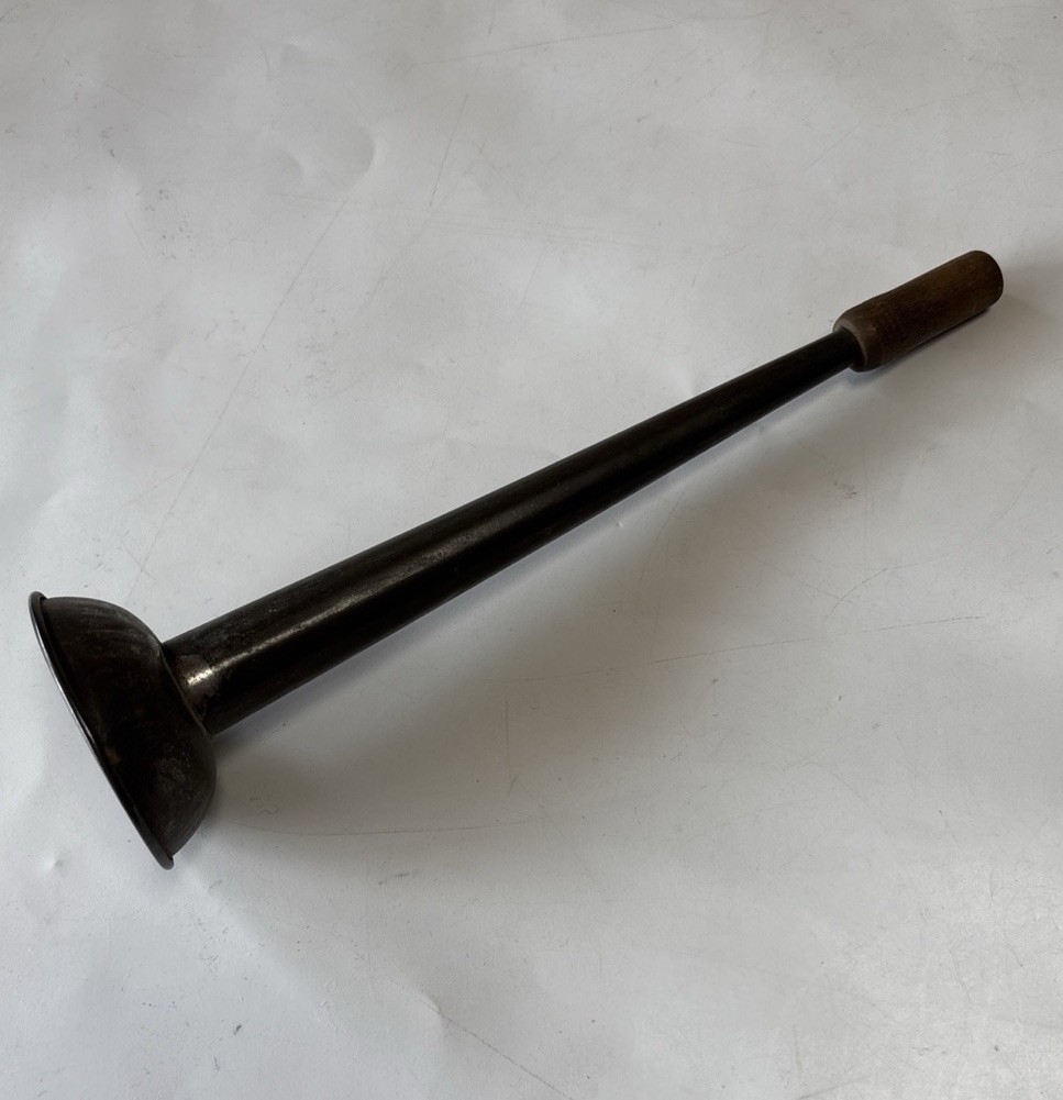 Tin Horn 19th Century Wood Mouthpiece Works 9.5 in Long Political Rally/ Parade