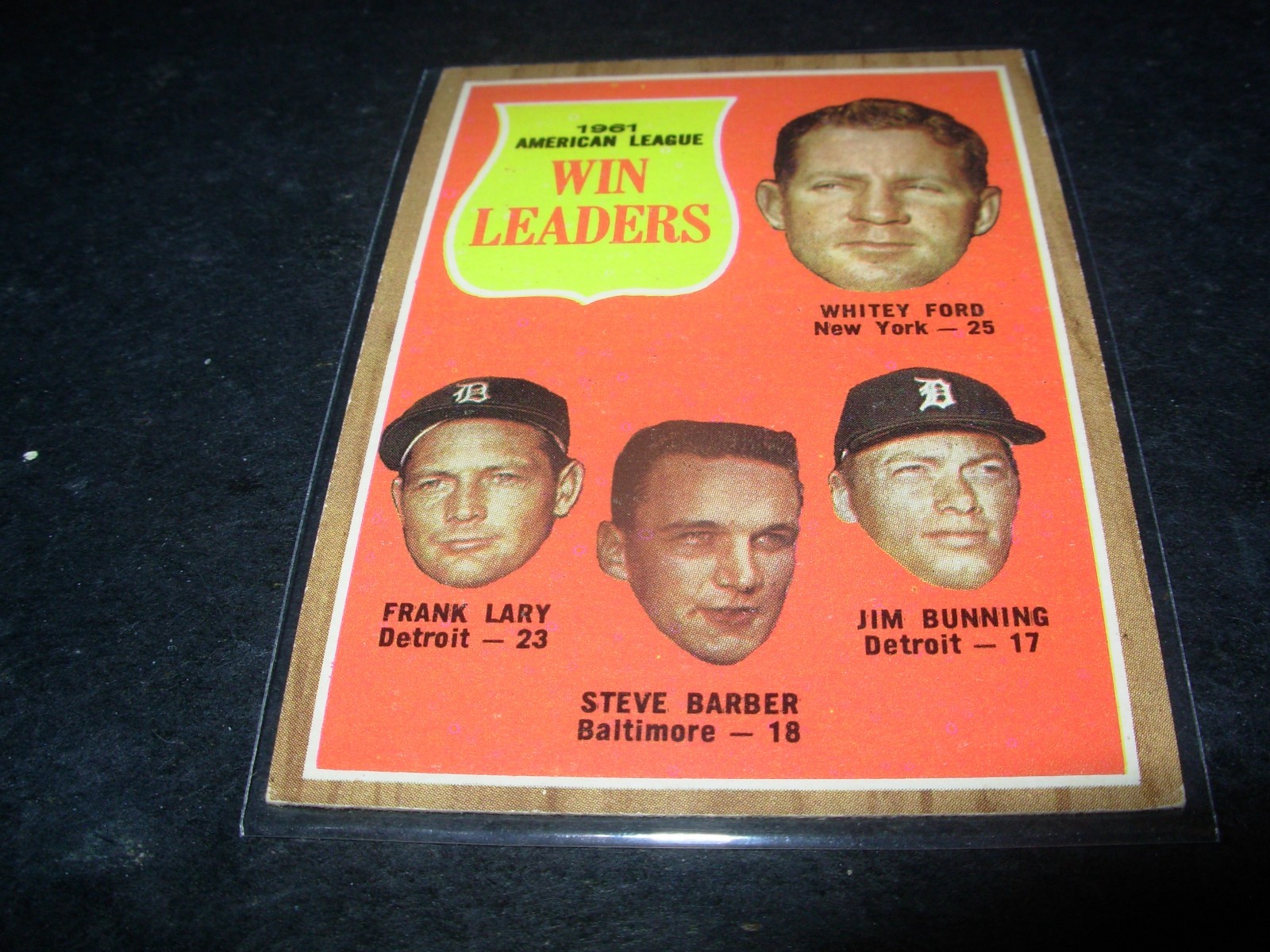 1962 Topps Baseball #57-1961 AL Wins Leaders-Ford, Lary, Barber, Bunning