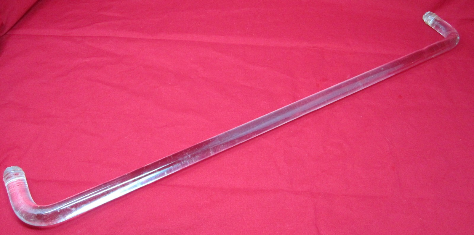 Antique 1920’s Art Deco Glass Towel Bar Clear 25.25″ L. Rod Only Vintage .75″ D.