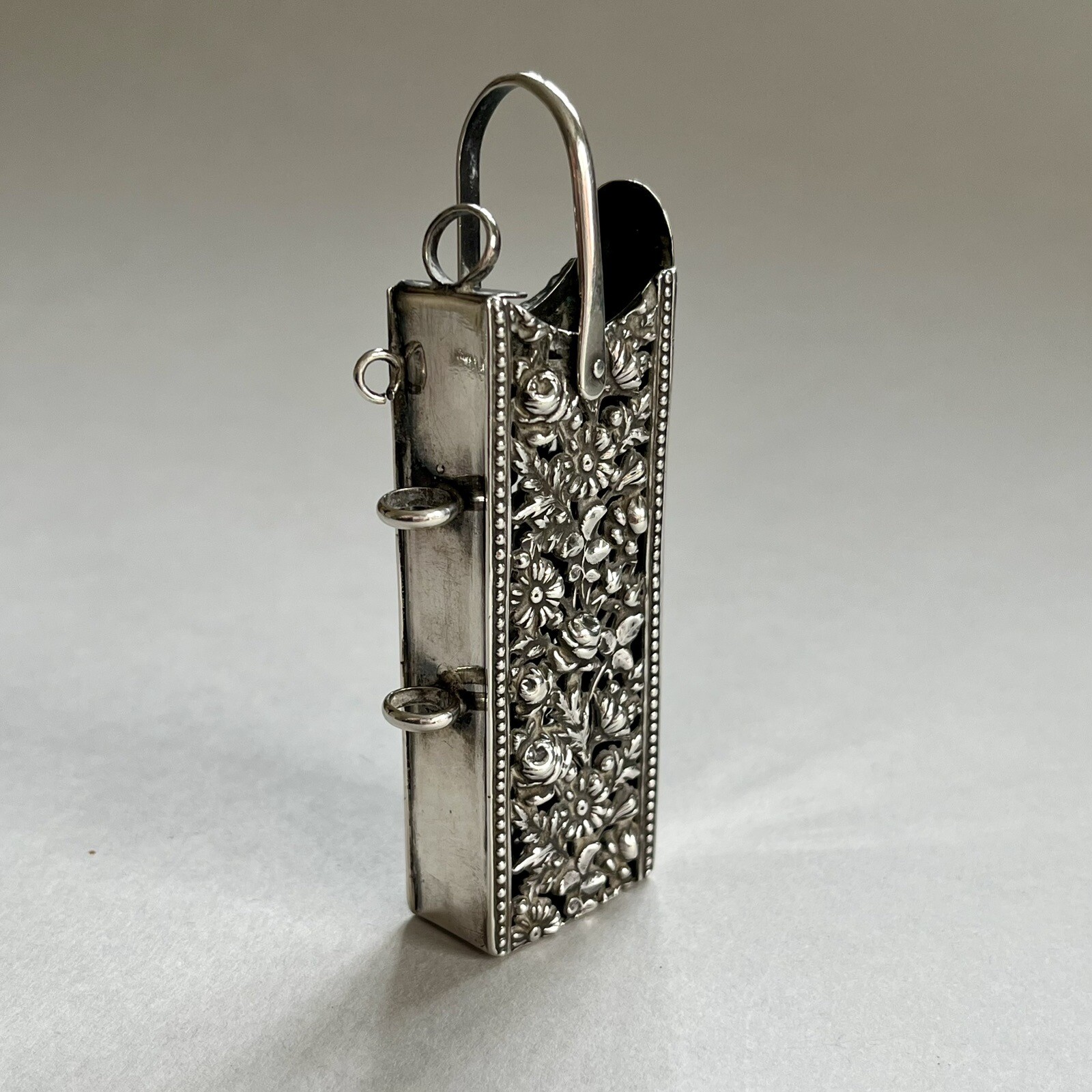 Sterling Silver Diary Pencil Holder Chattelaine Antique Victorian 1888 Maker N&B
