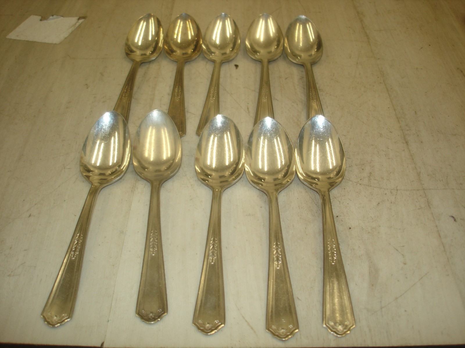 10 Vintage Sherwood Pure Silverplate teaspoons spoons