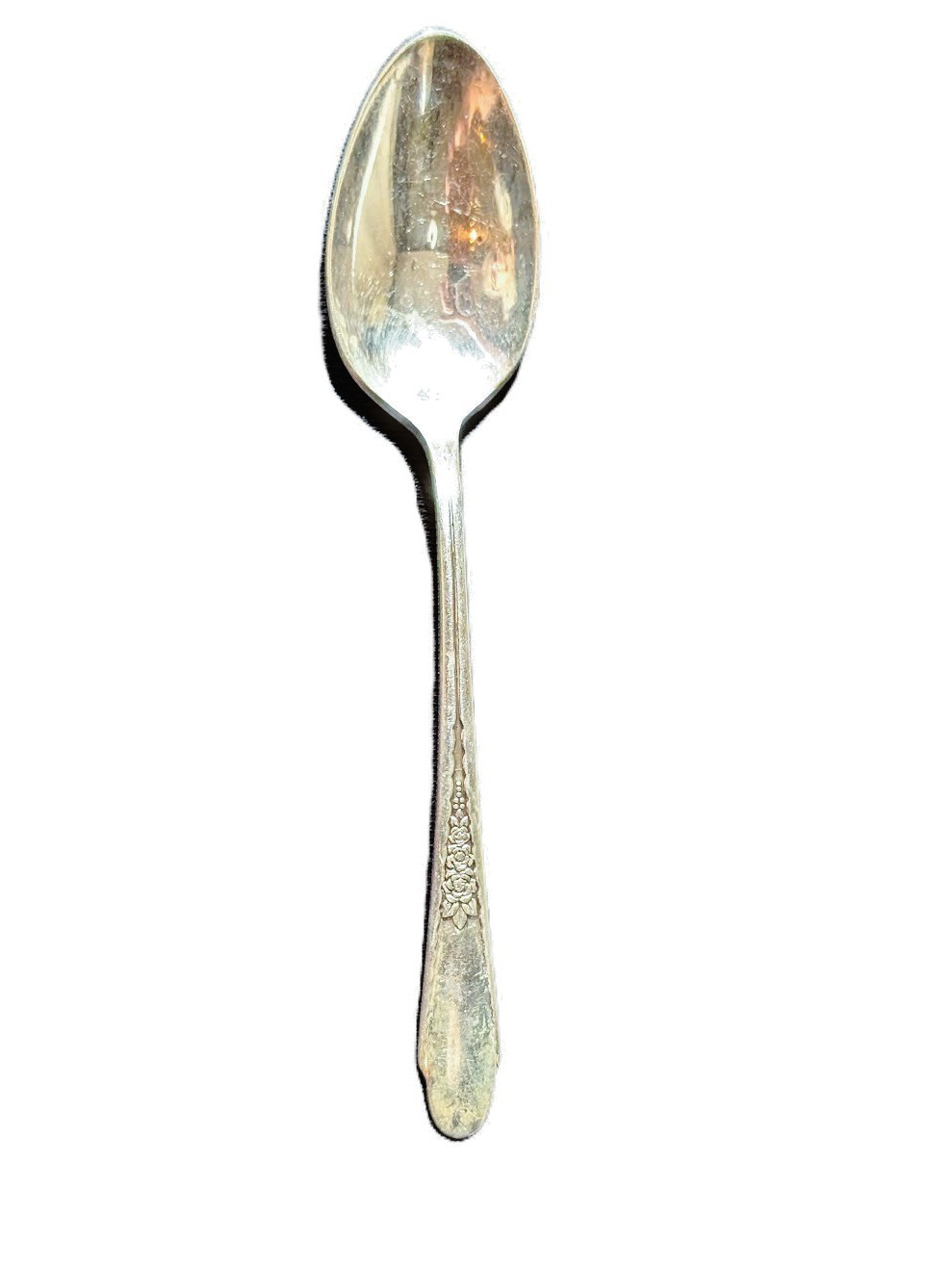 INSPIRATION MAGNOLIA 1951 Wm Rogers & Sons Demitasse Spoon-Silver plate 4.5″
