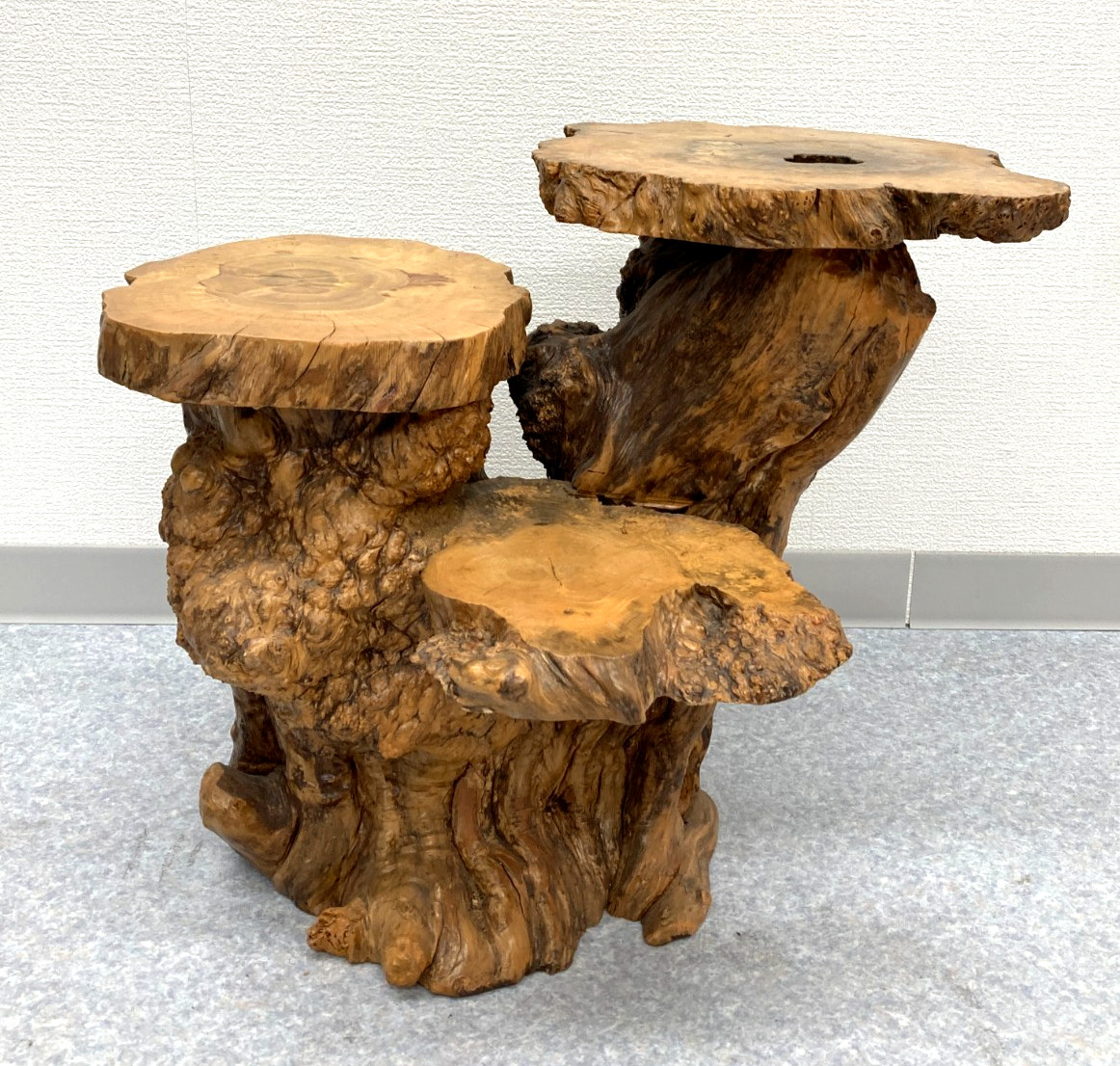 Japanese Vintage Natural Root Wood Bonsai Ikebana Display Stand Table Kadai Zen