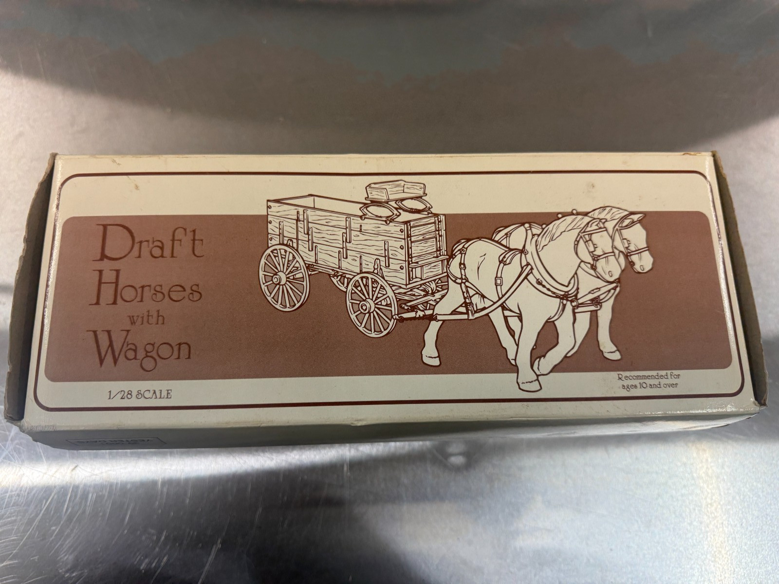 Vintage 1994 First Gear Draft Horses with Wagon 1/28 Scale Die-Cast Model – Comp