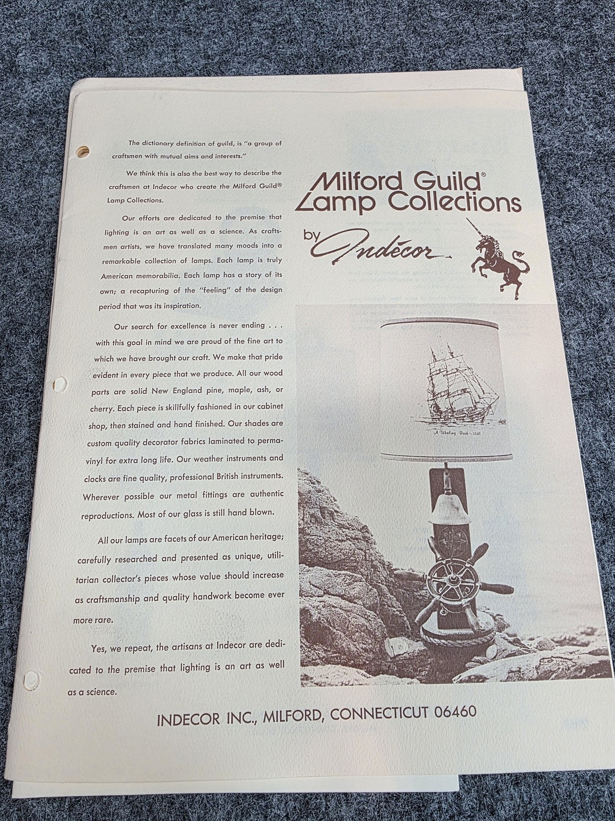 Vintage 1974 Milford Guild Indecor Catalog Maritime Weather Instruments