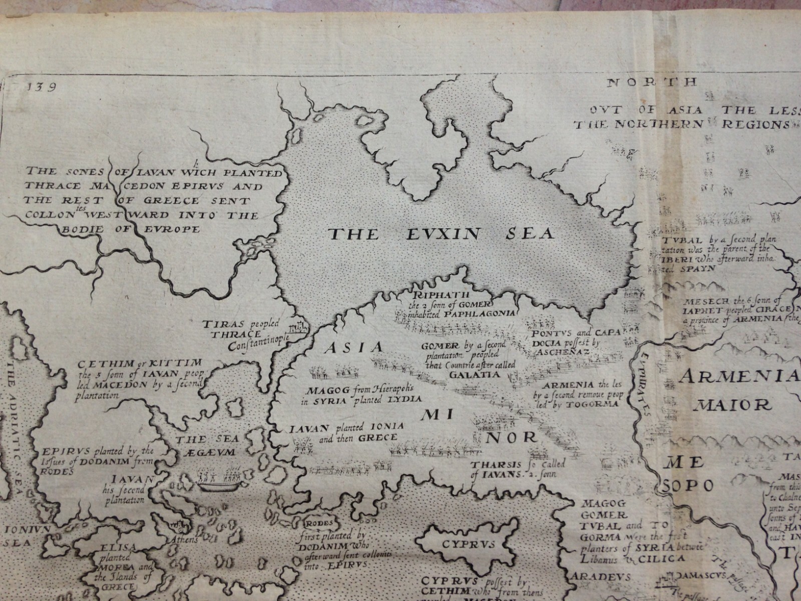 MIDDLE EAST ARABIA 1614 William HOLE LARGE UNUSUAL ANTIQUE MAP 17TH CENTURY