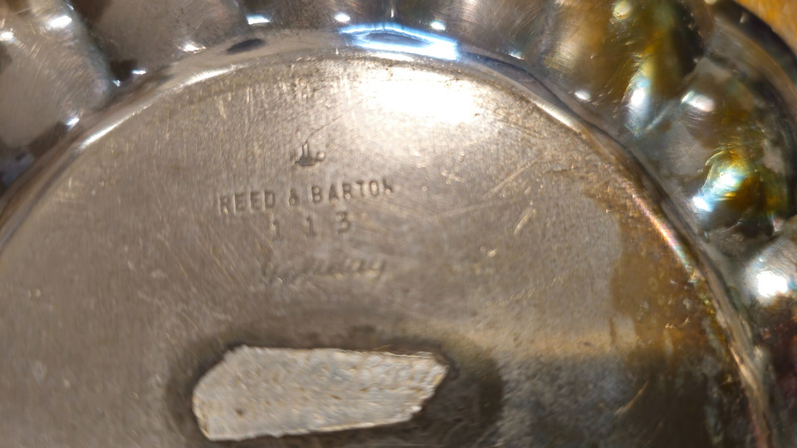 Vintage Reed & Barton silverplate dish “Holiday” pattern (model #113)