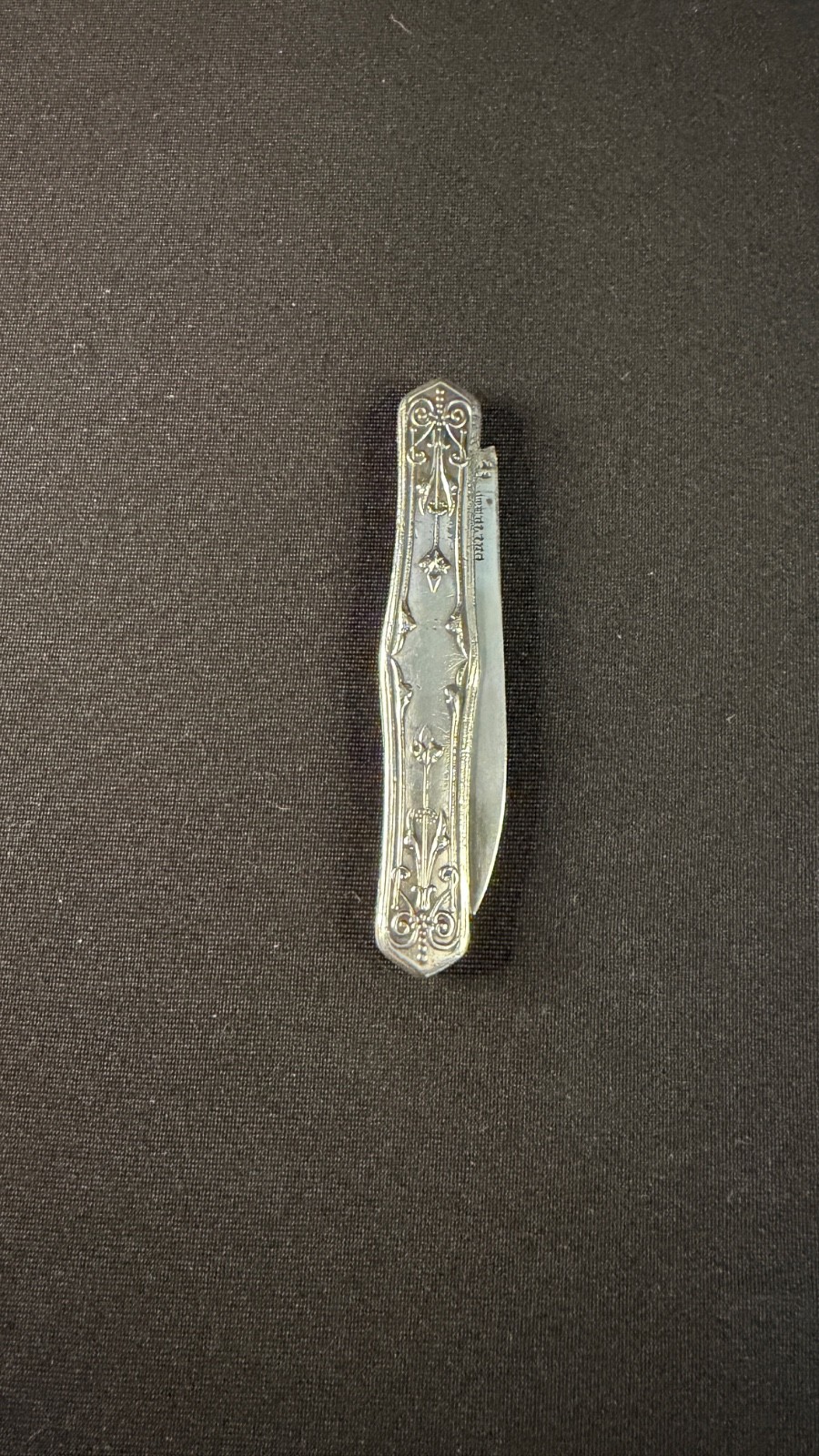 Sterling Silver Antique Victorian Marked Fruit Folding Knife w Nut Pick 3 1/4″