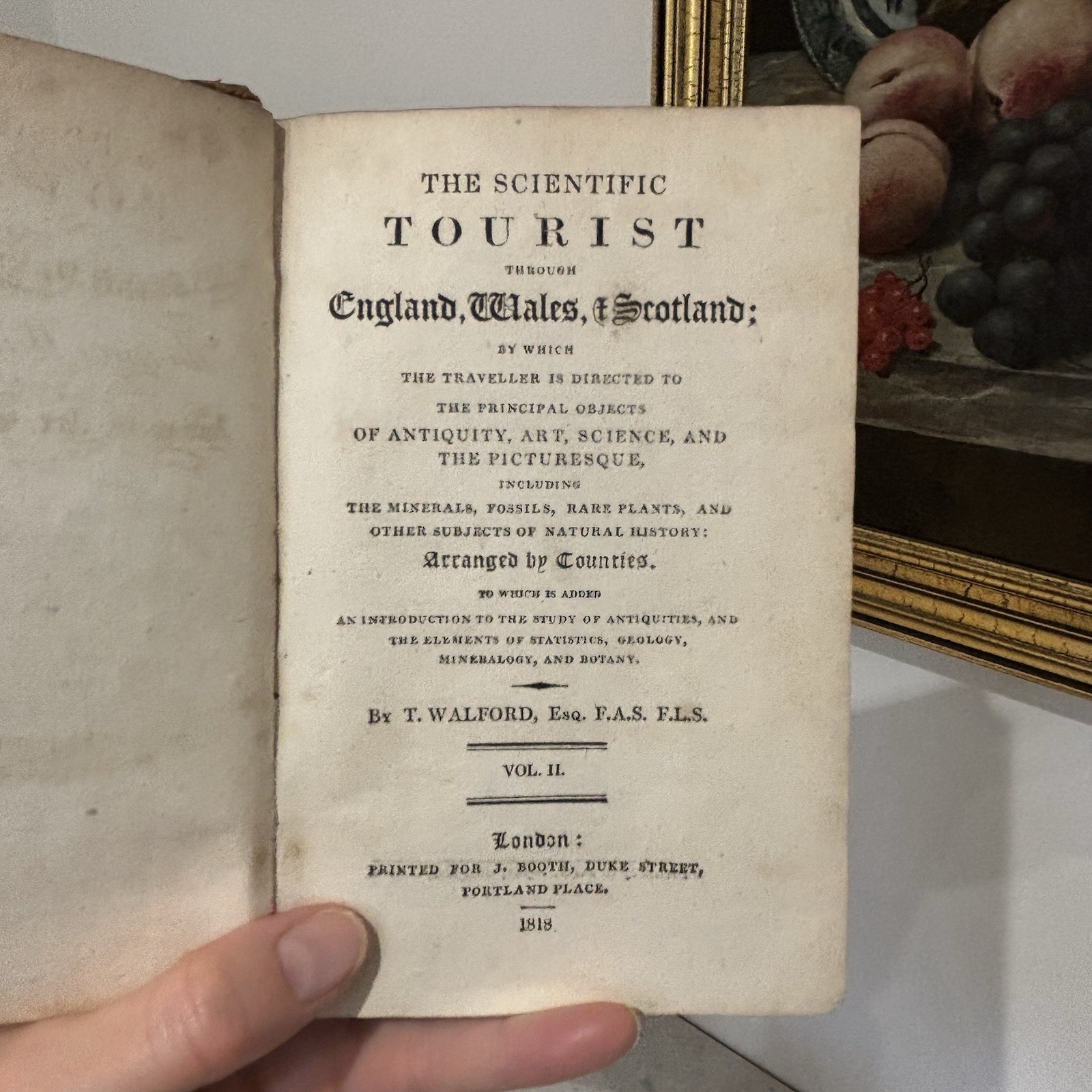 1818 Antique Travel Book – The Scientific Tourist – England Wales Scotland Vol 2