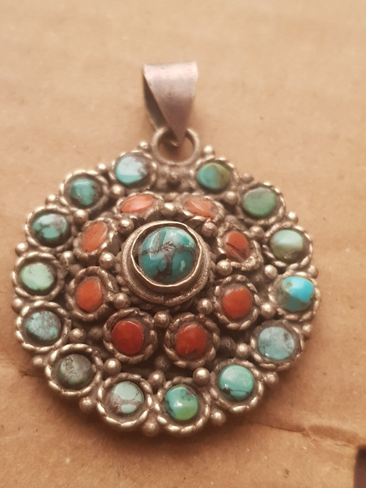 Rare Antique Ancient Egyptian Silver hanger precious Stone Silver 2480 BC