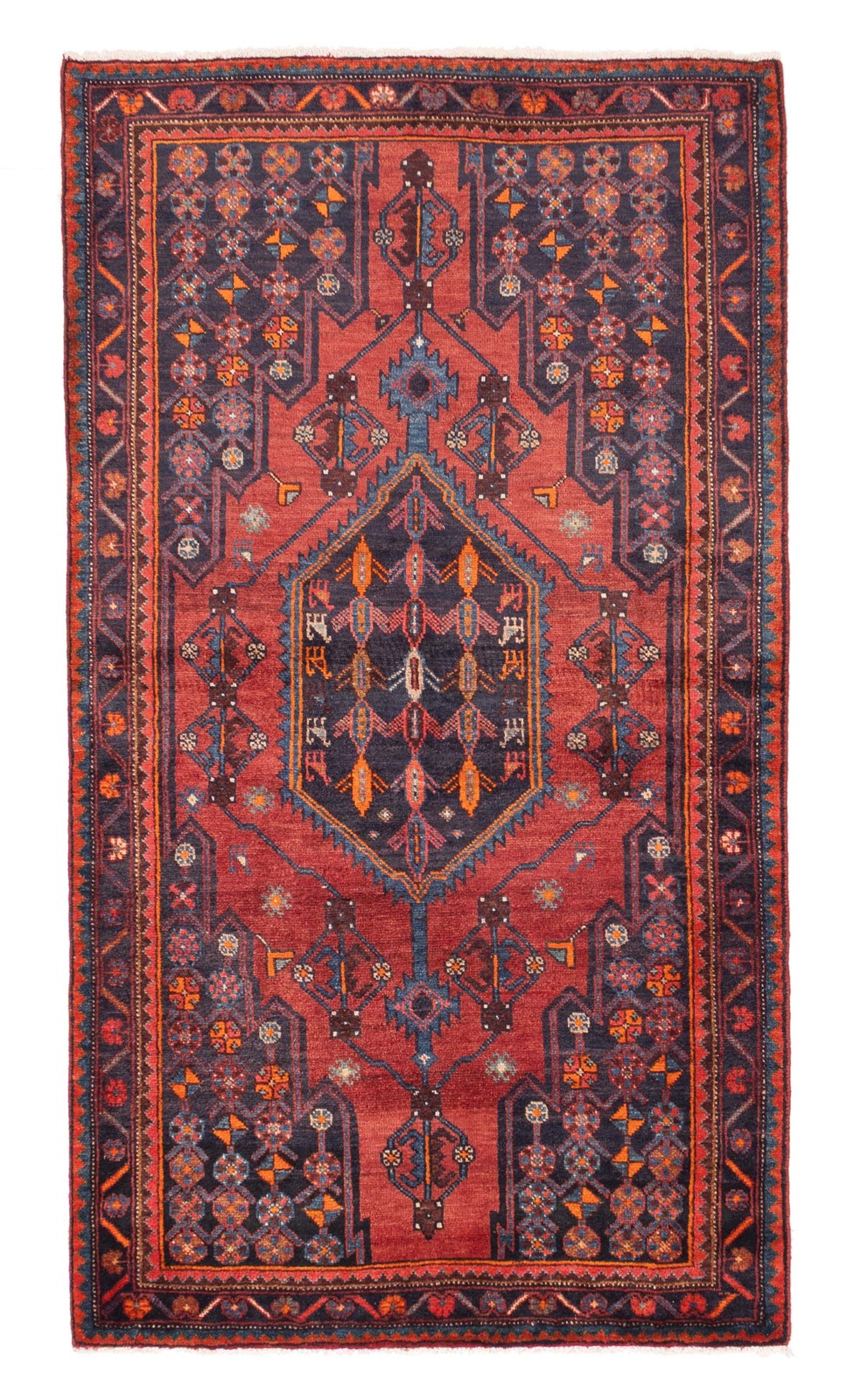 3’11” x 7’3″ Vintage Hand-knotted Runner Rug Traditional Oriental Wool Carpet
