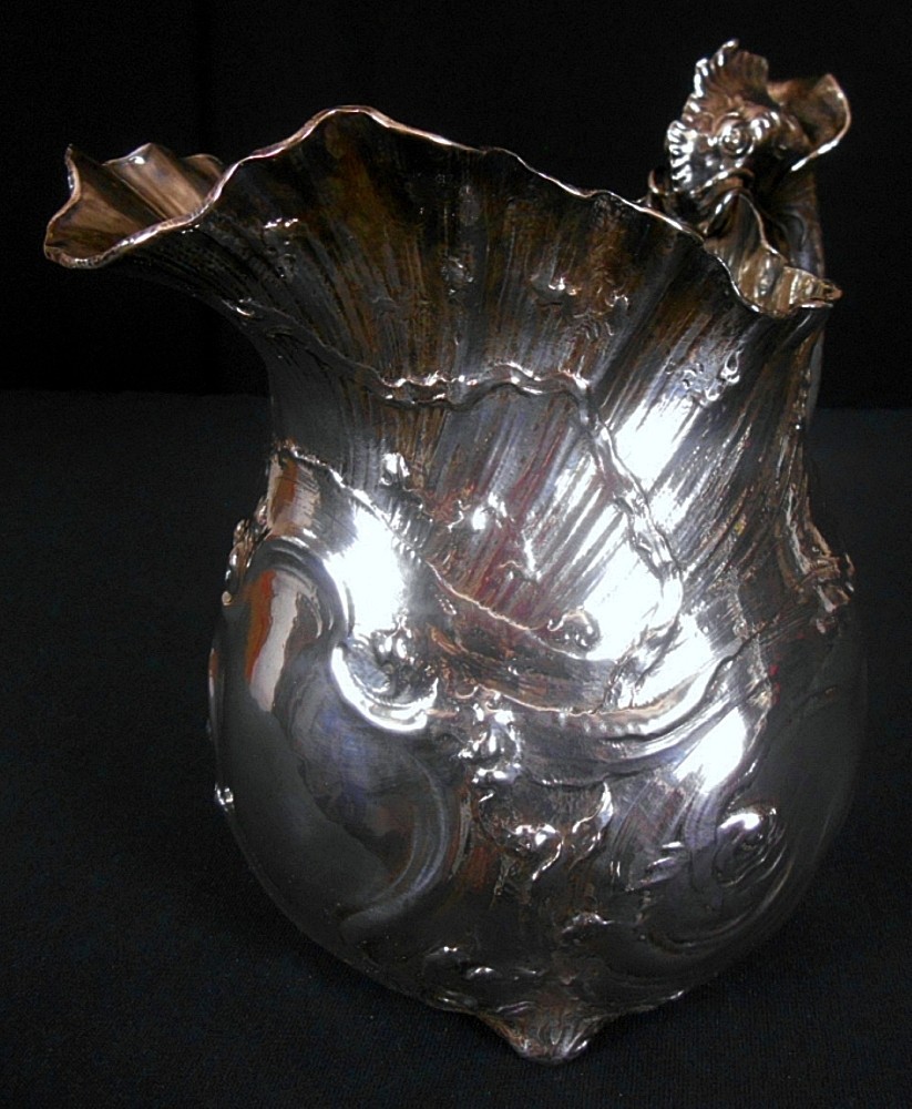 A magnificent solid silver marine themed figural solid silver water pitcher, Ma