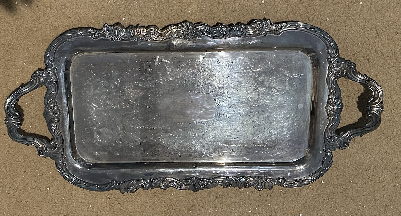 ANTIQUE F.B. ROGERS SILVER Co. TRADEMARK 1883 SILVER-PLATED LARGE TRAY