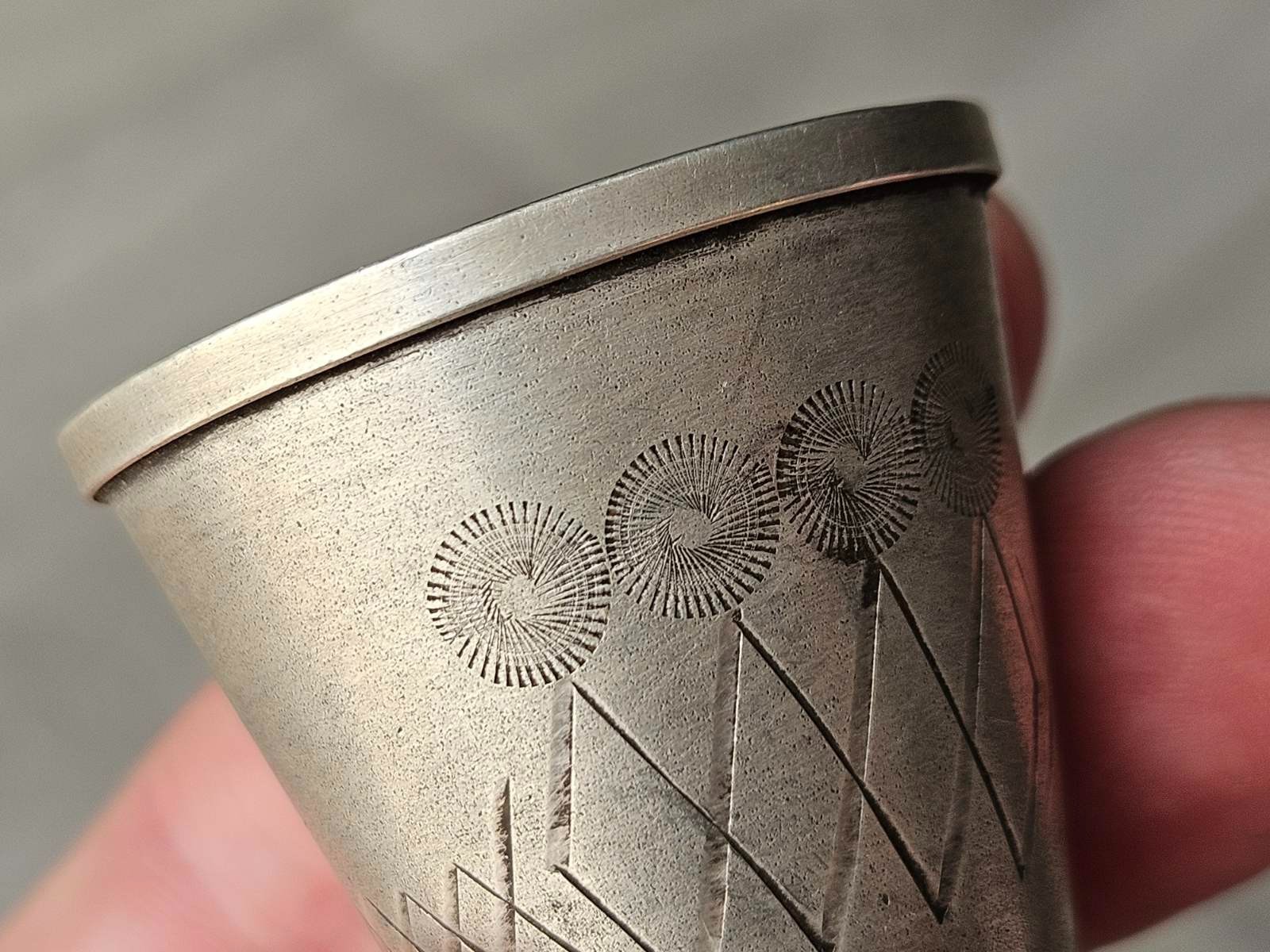 Vintage 910 Silver Shot Glass Gilt Interior Russian Soviet Vodka Cup 34.1g