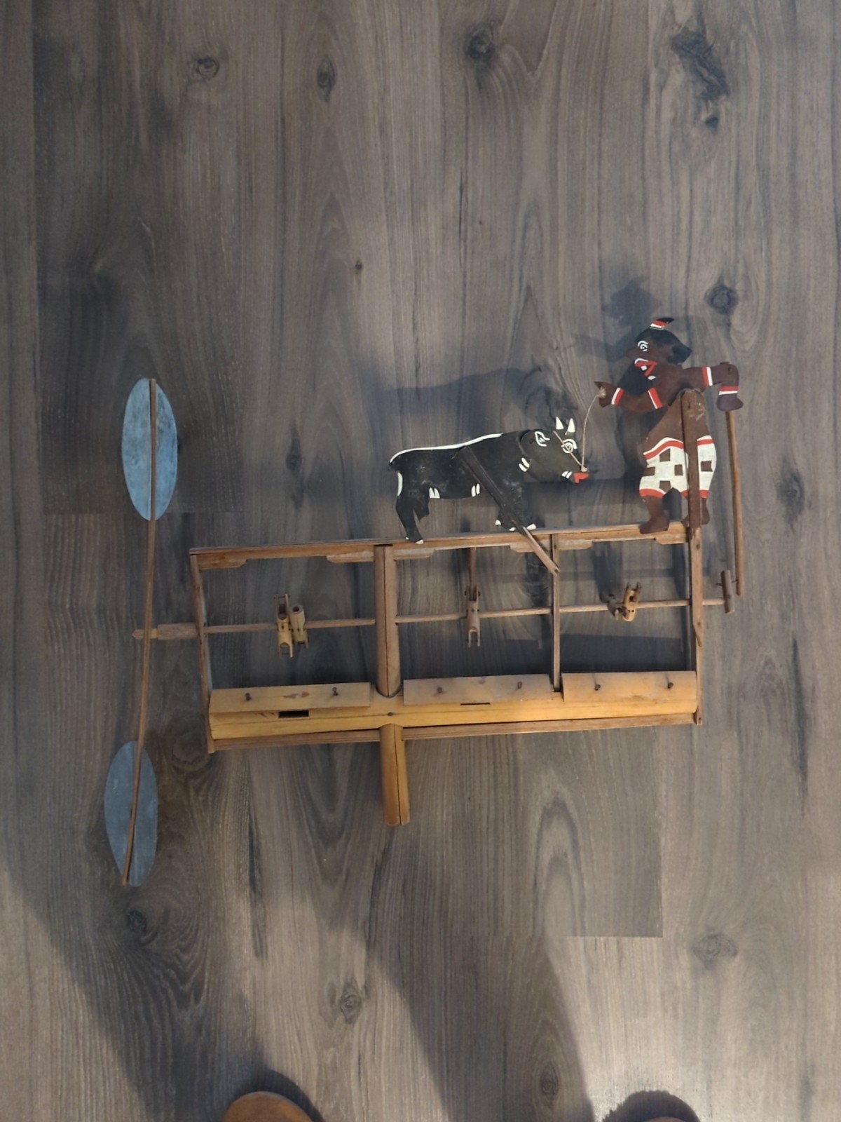 Antique Whirly Gig Man And A Bull 22 Century