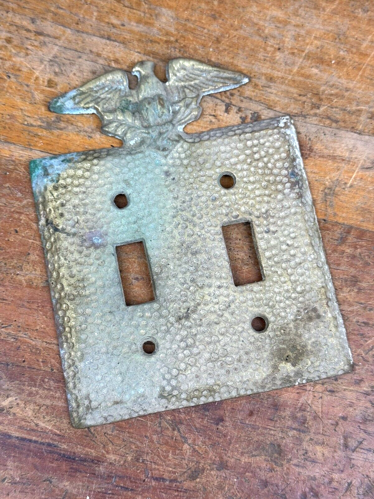 Vintage Brass Light Switch Plate w/ Eagle, Patriotic Cover 5 5/8″H x 4 3/8″W