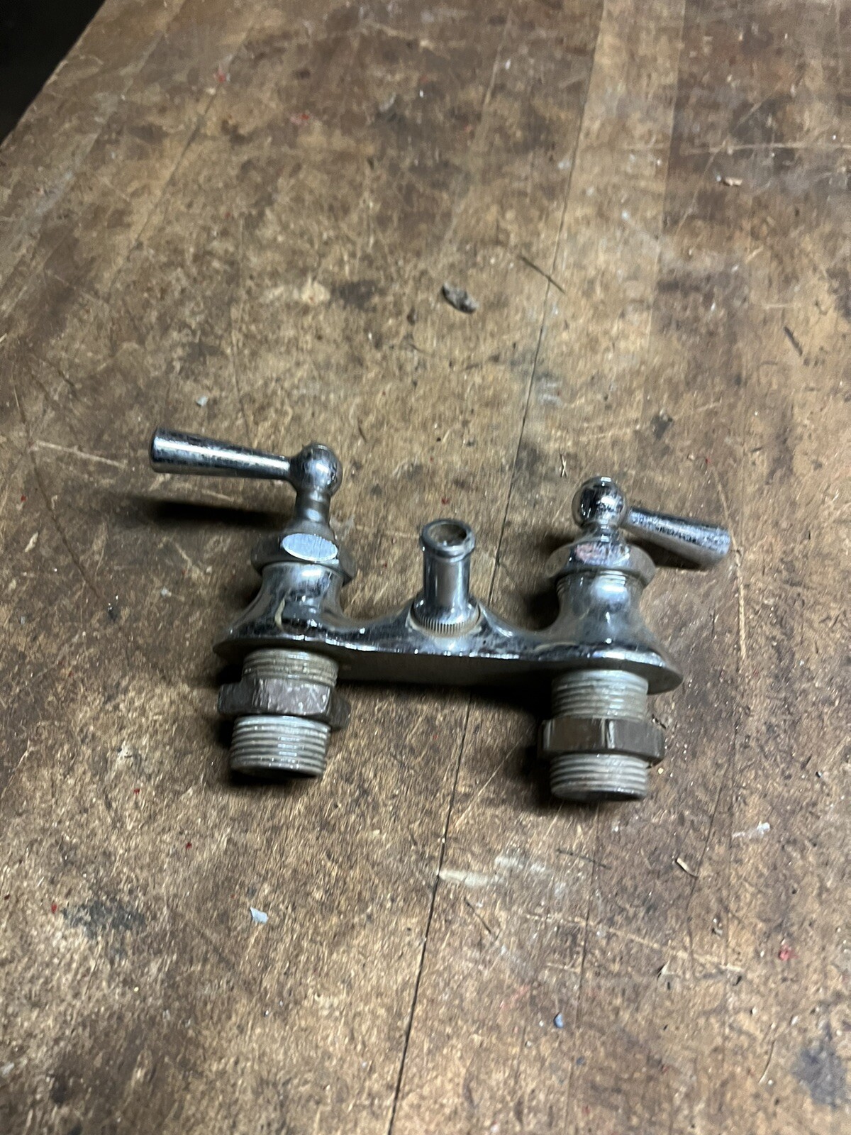Vintage Old Retro Farmhouse Kitchen Sink Bath Tub Faucet Handles Brass Parts USA