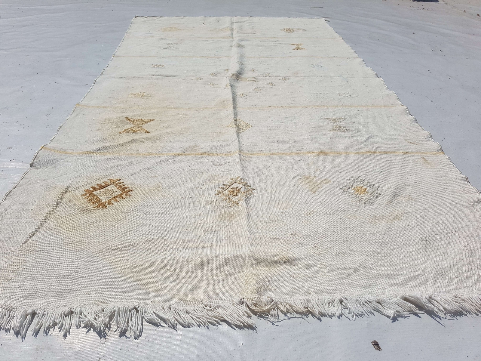 Vintage Handmade Moroccan Berber Wool Kilim Rug Carpet 183x93cm
