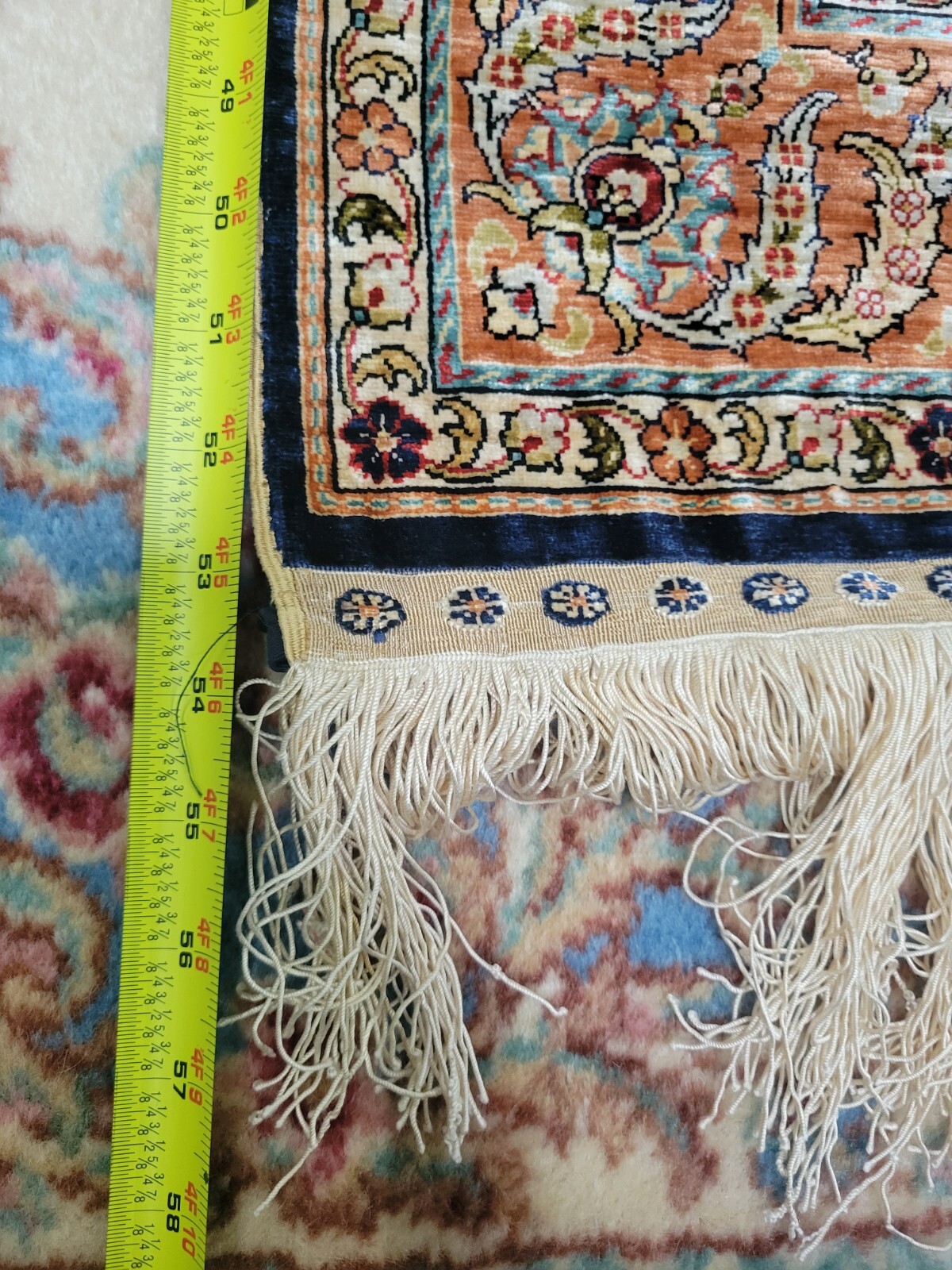 Authentic SIGNED Hand Knotted 100% Silk Turkish Ozpec Hereke Rug 31 1/2” X 58”