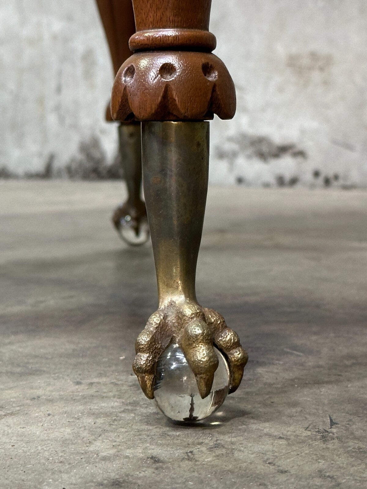 Antique Drop Leaf Game Table Chess Board Top Carved Legs Claw Feet