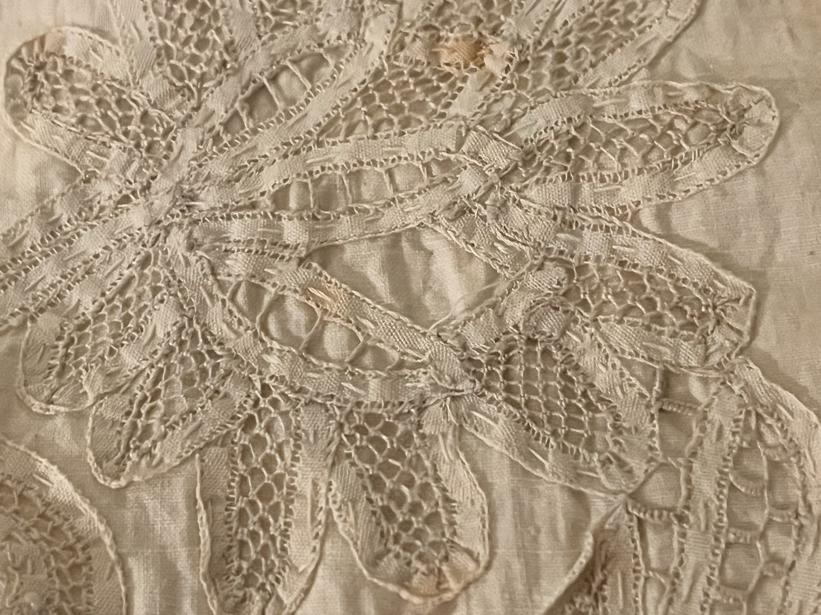Antique Handmade Battenberg Lace Projects in Progress Cutter DIY Sew