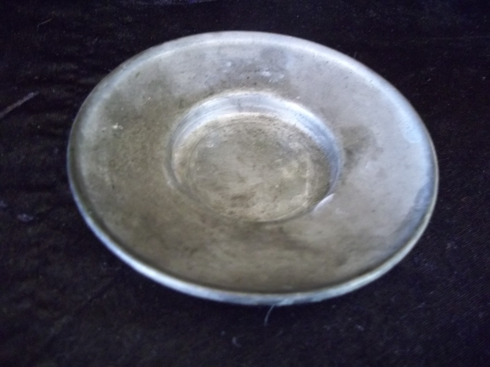 Antique Pewter or Britannia Metal Chamberstick Base, Late 19th Century signed