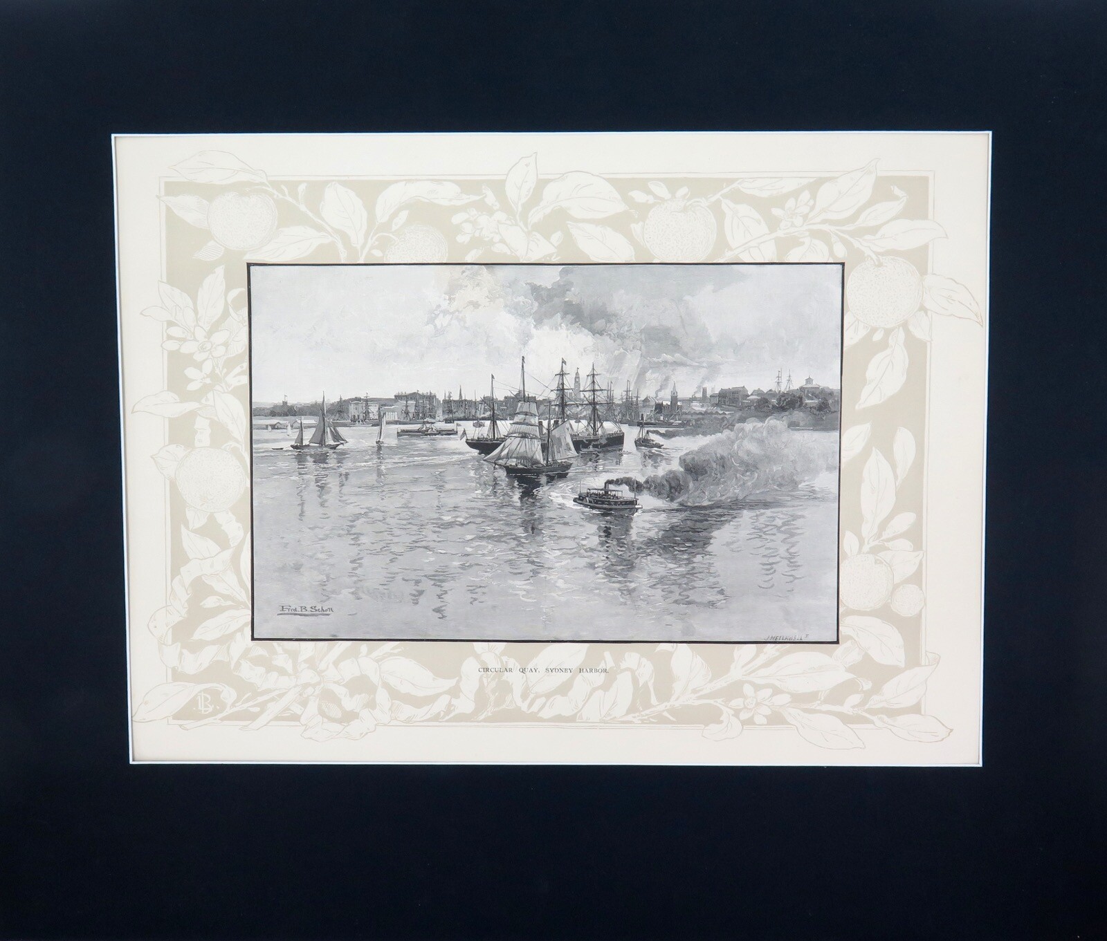 .100% ORIGINAL STUNNING CONDITION. 1886 WOOD ENGRAVING “CIRCULAR QUAY, SYDNEY”