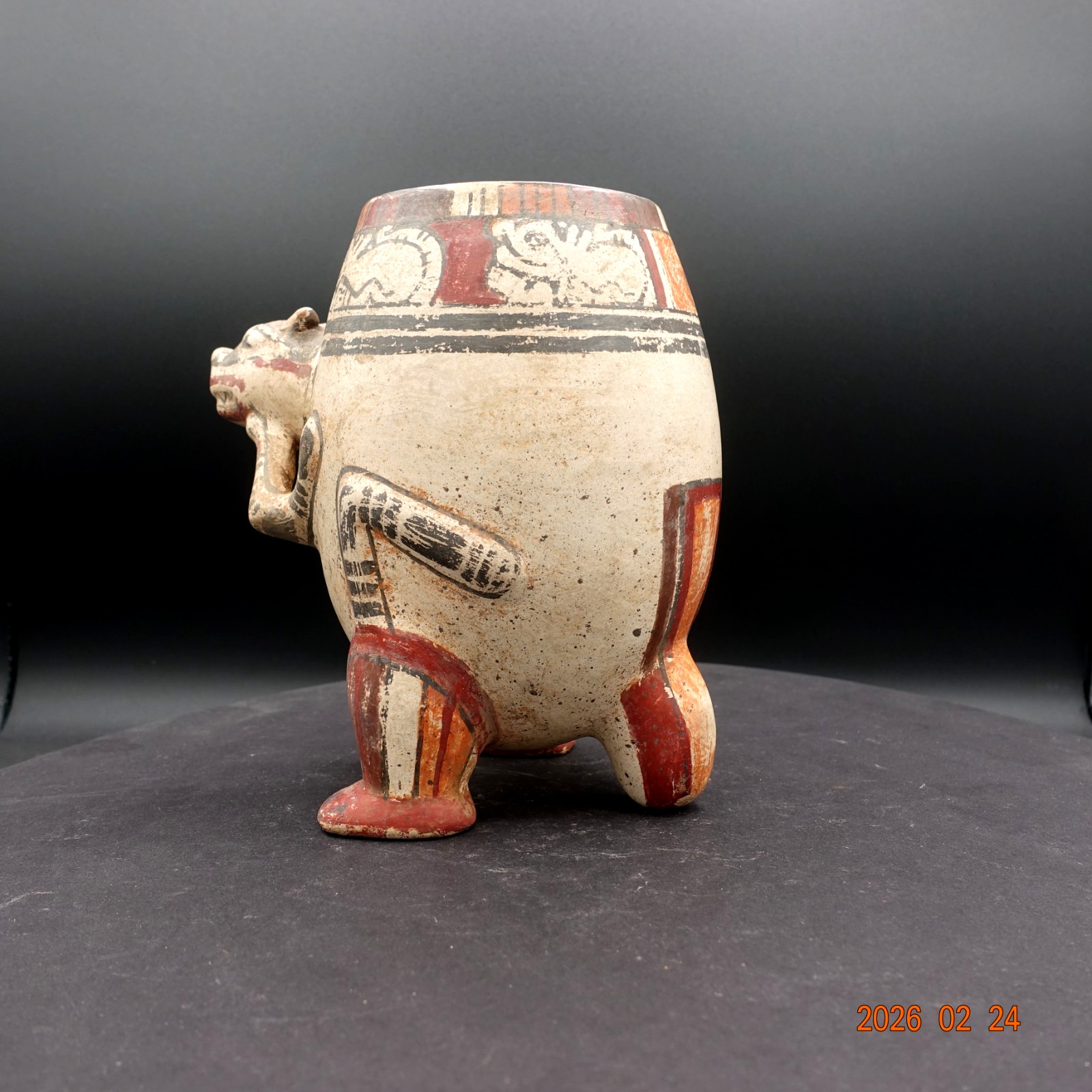 Pre-Columbian Authentic Artifact Ceramic Pottery Poly-Chrome Pizote Vessel