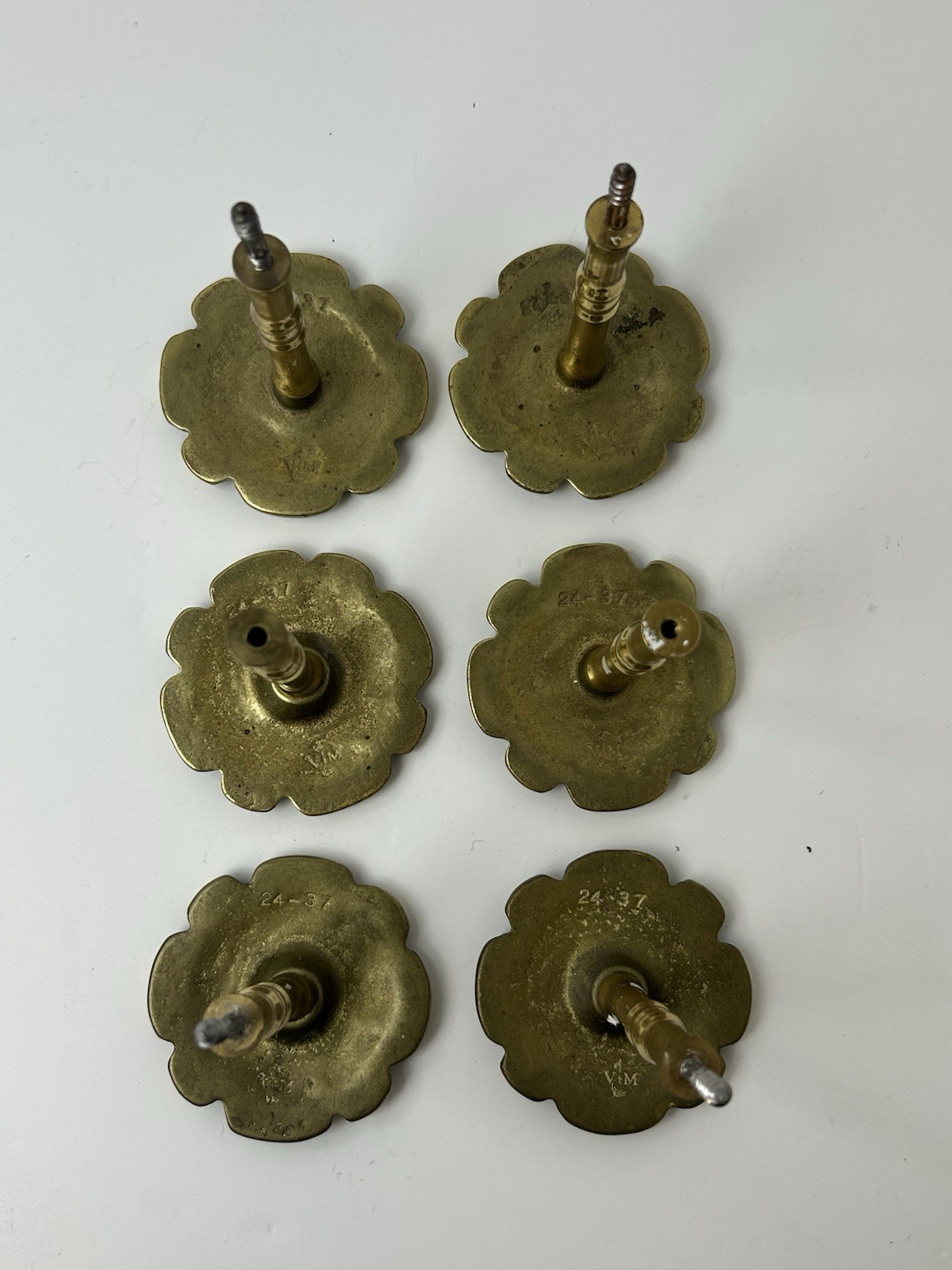 6 Vintage Solid brass curtain tieback