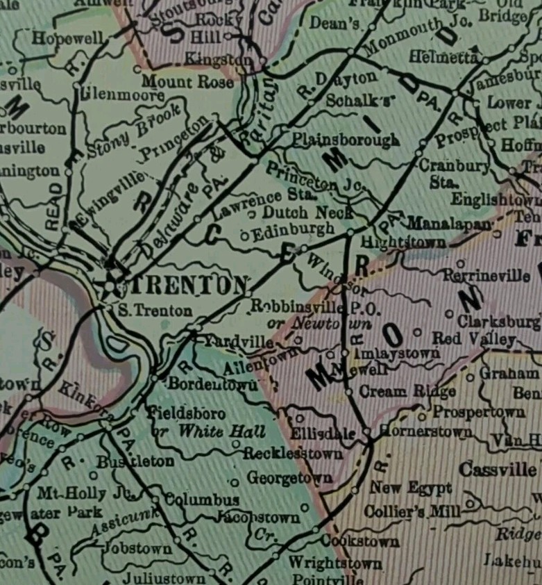 Vintage 1901 NEW JERSEY Map 11″x14″ Old Antique Original BELVEDERE MORRISTOWN NJ
