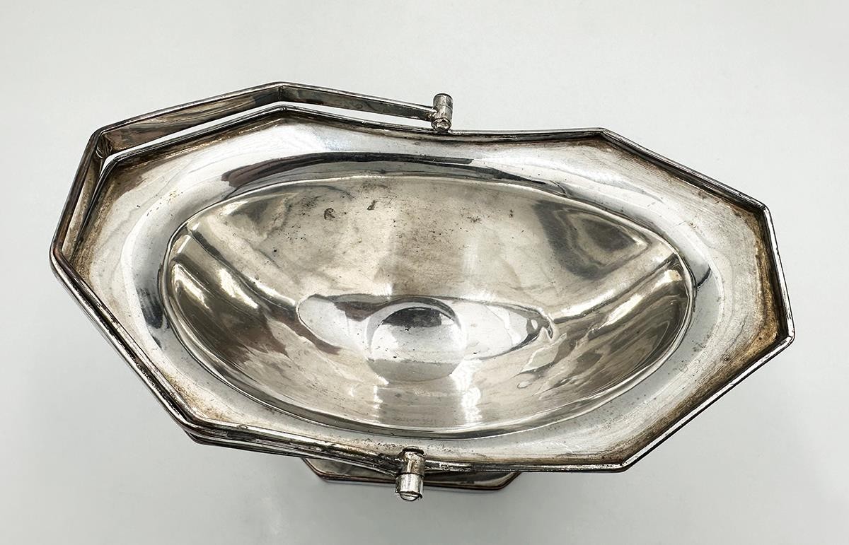 GEORGIAN OCTAGONAL SUGAR BASKET OLD SHEFFIELD PLATE c1800