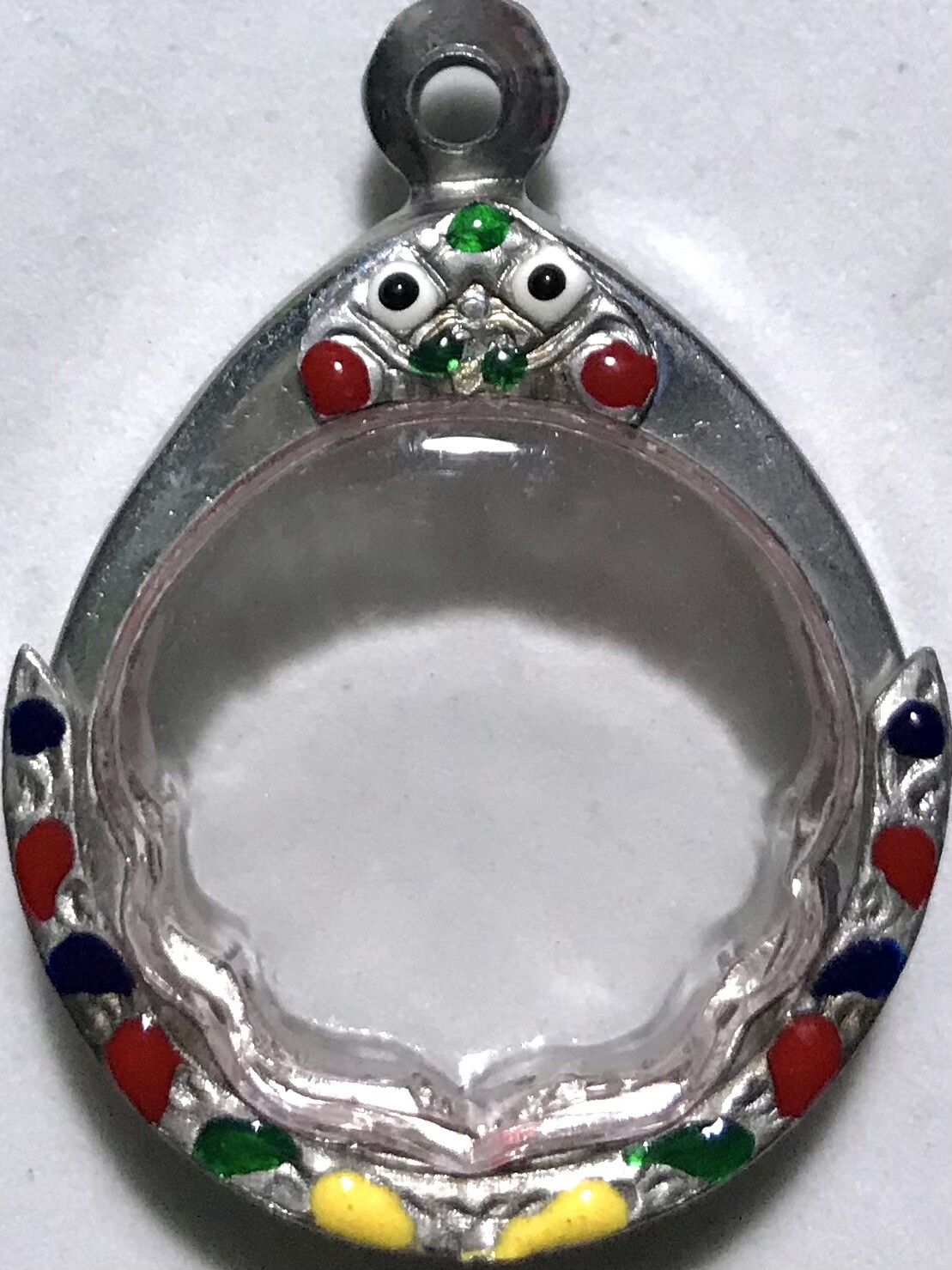 STAINLESS STEEL CASE/CASING AMULET PHRA LP THAI BUDDHA PENDANT S79 h3.1 w2.7 cm